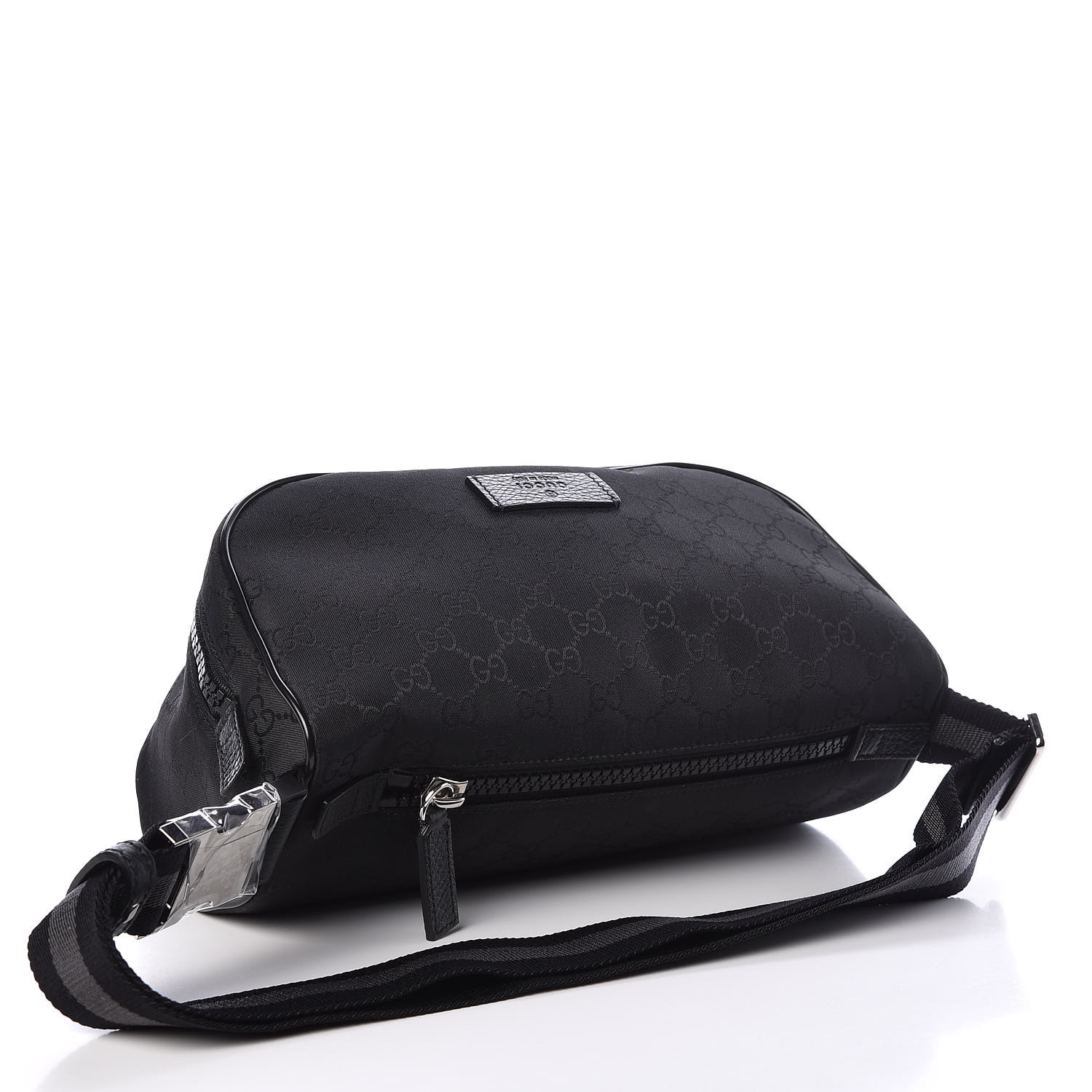 Gucci Nylon Monogram Fanny Pack Belt Bag Black 406880