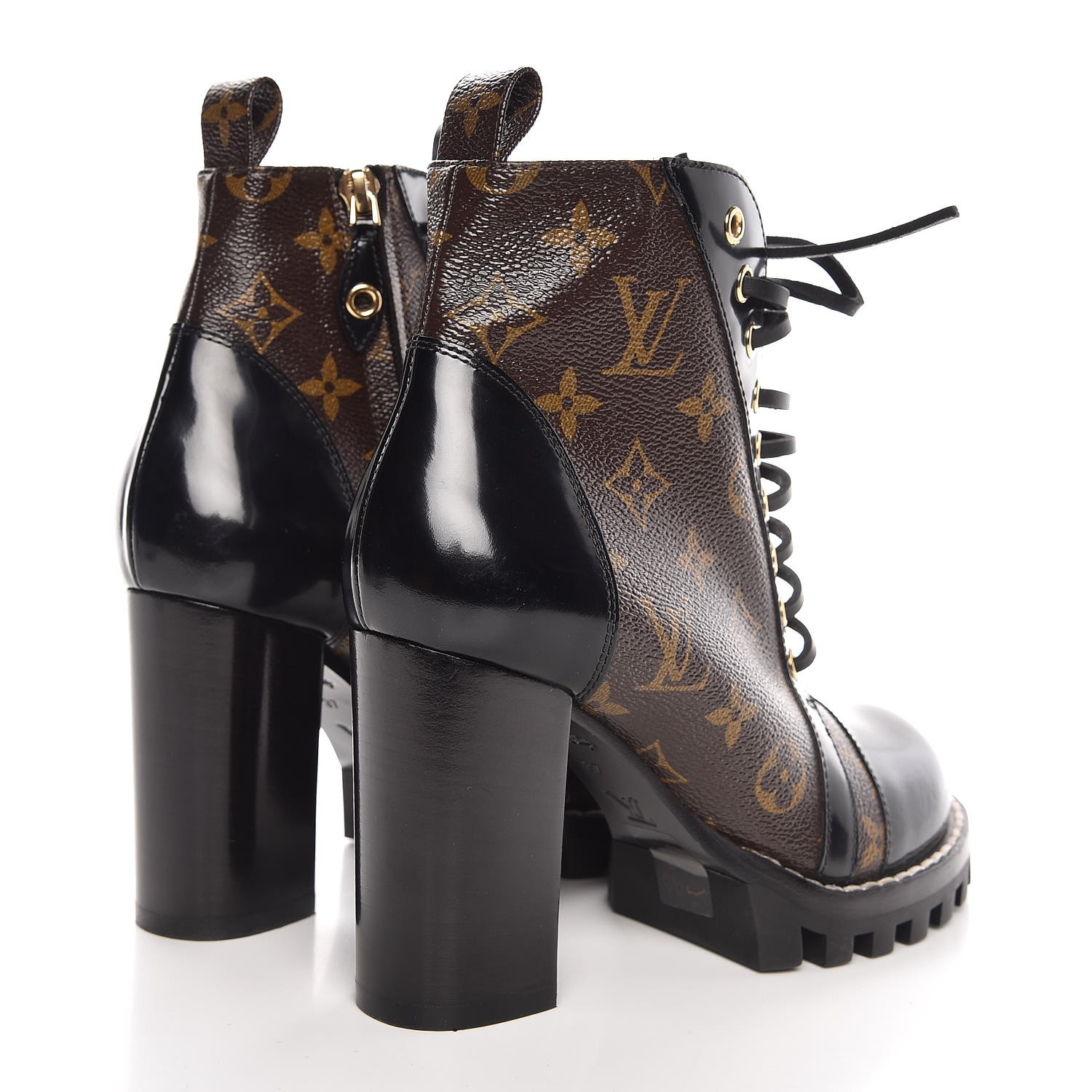 Louis Vuitton Black Leather Star Trail Ankle Boots Size 37 Louis