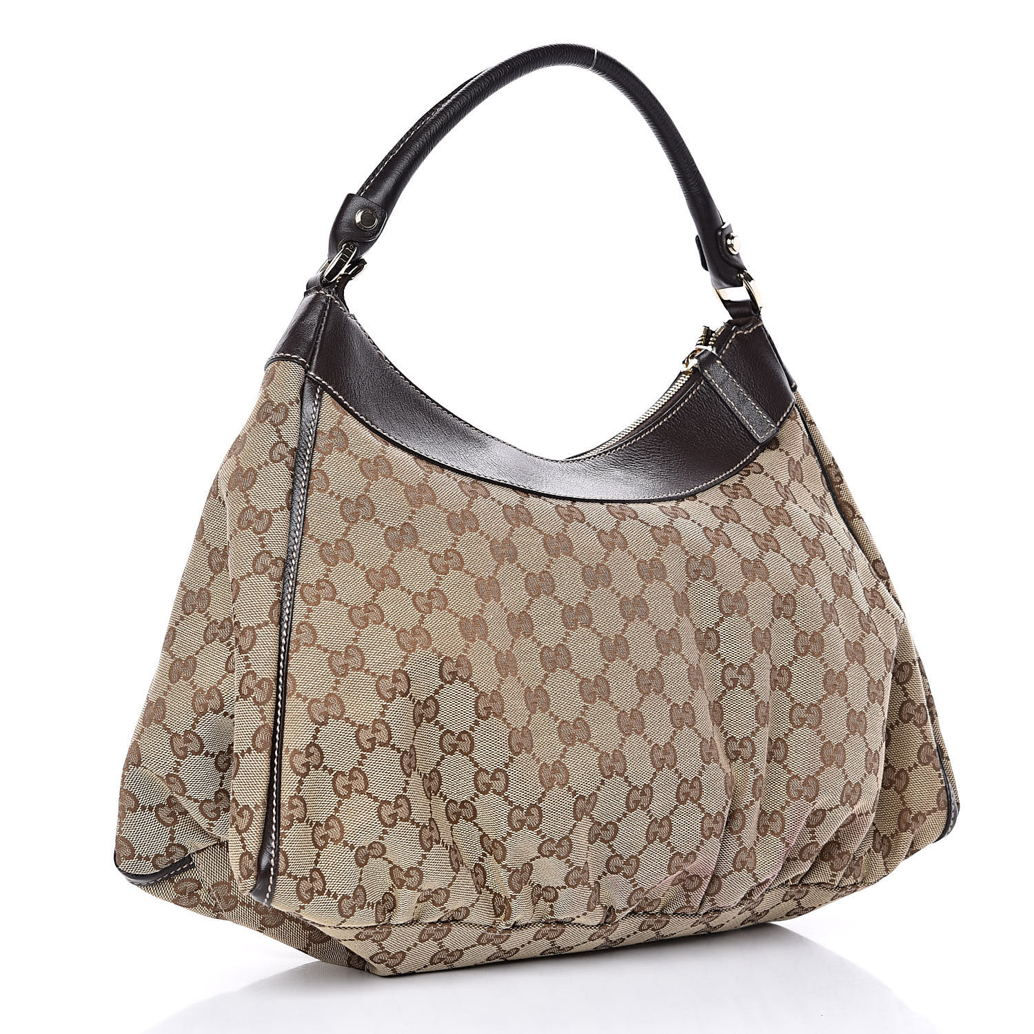 Gucci Monogram Large D Ring Hobo Dark Brown 517952