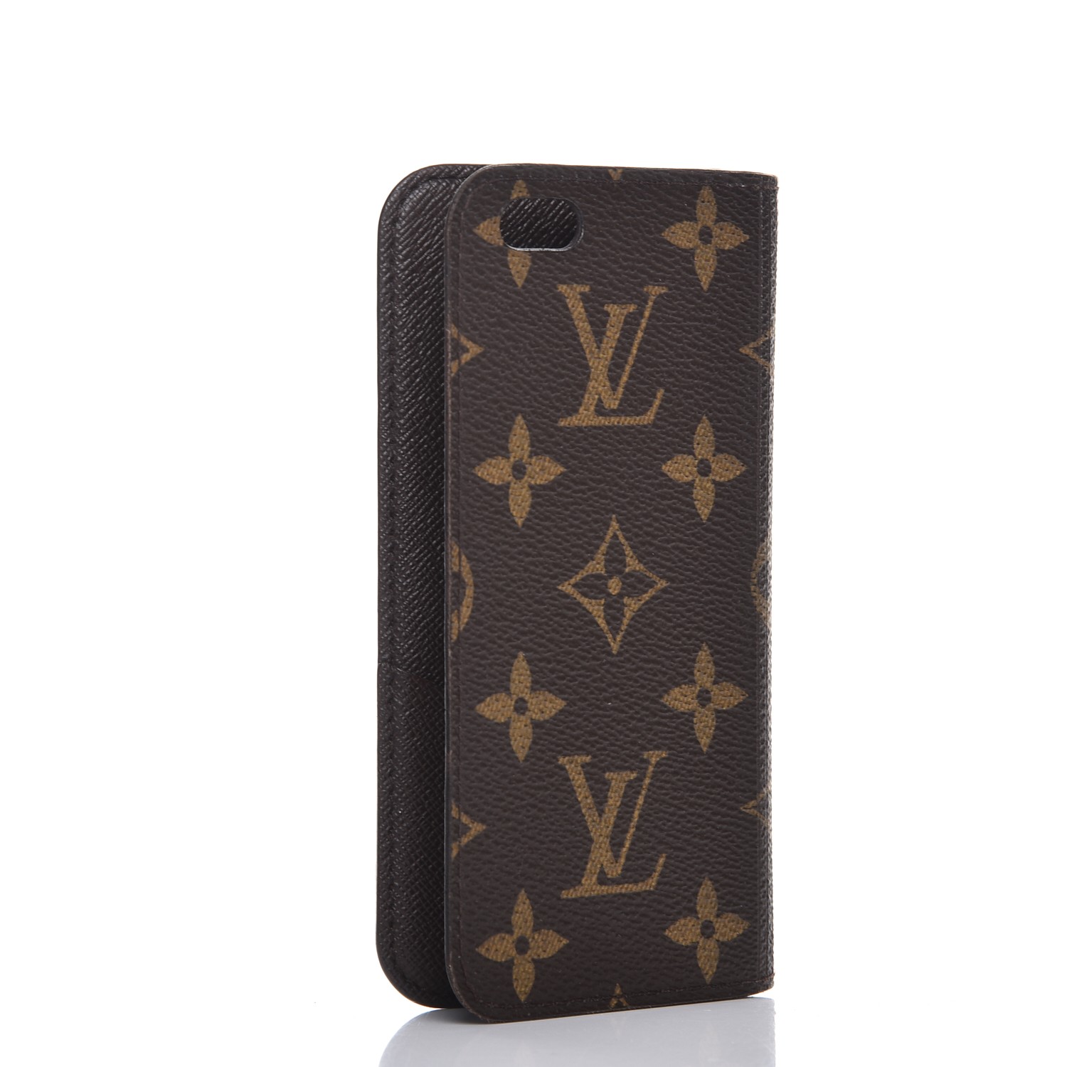 LOUIS VUITTON iPhone X Folio Monogram Canvas Phone Case Brown