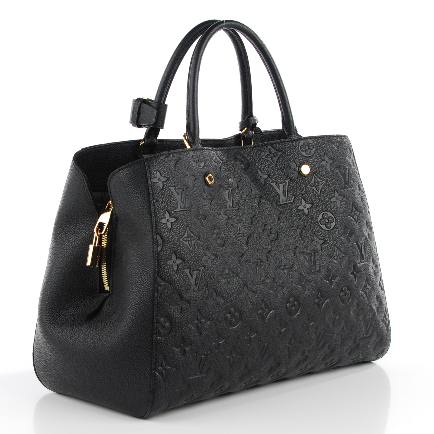 louis vuitton black monogram empreinte montaigne gm bag