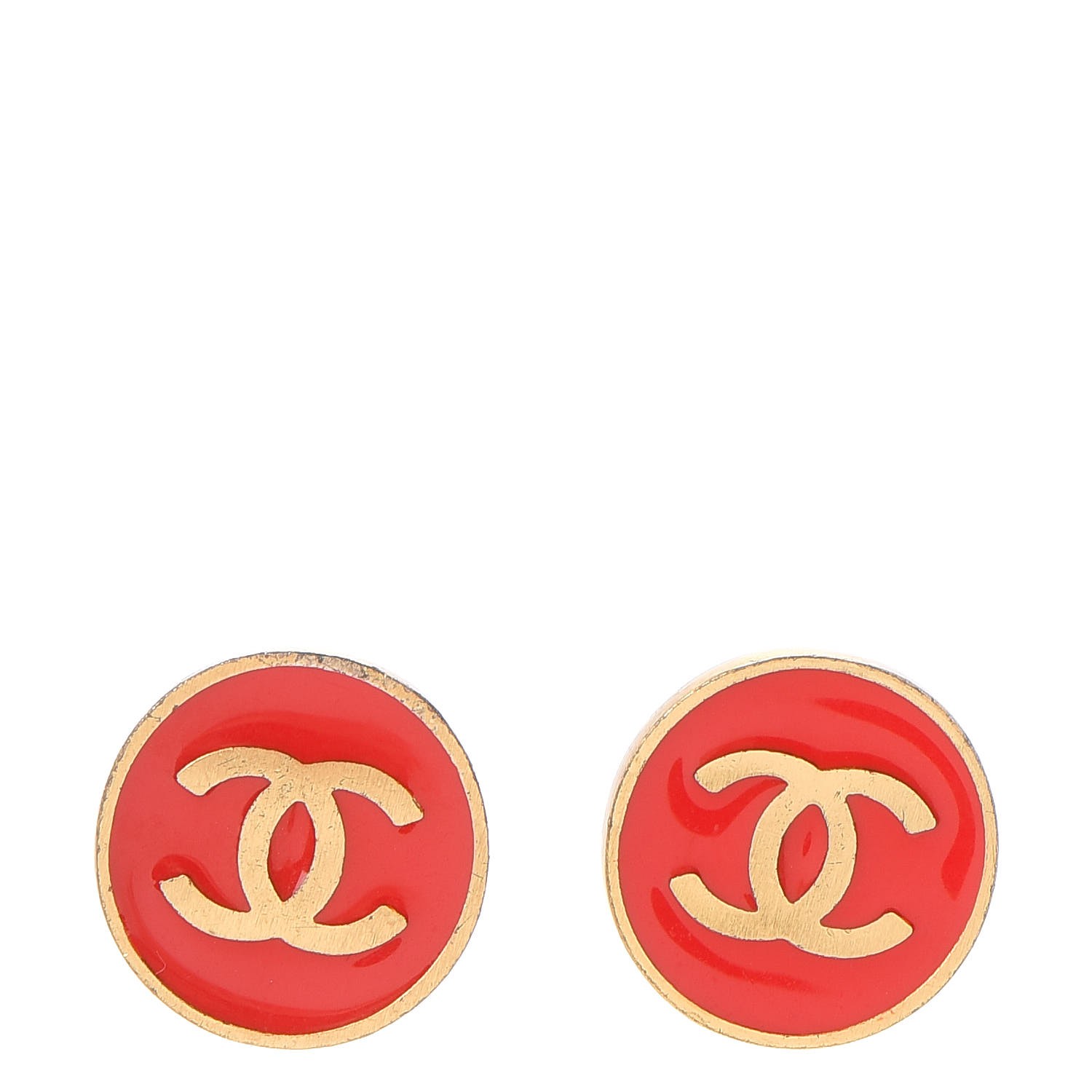 red chanel earrings