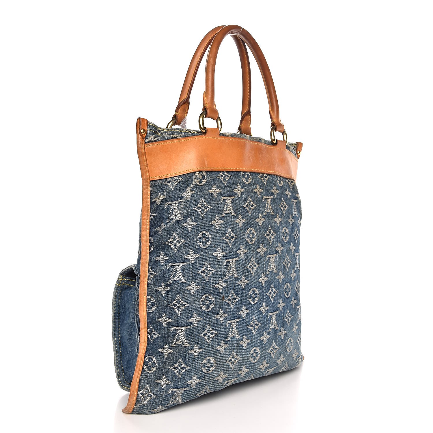 Louis Vuitton Monogram Denim Sac Plat Blue 335766