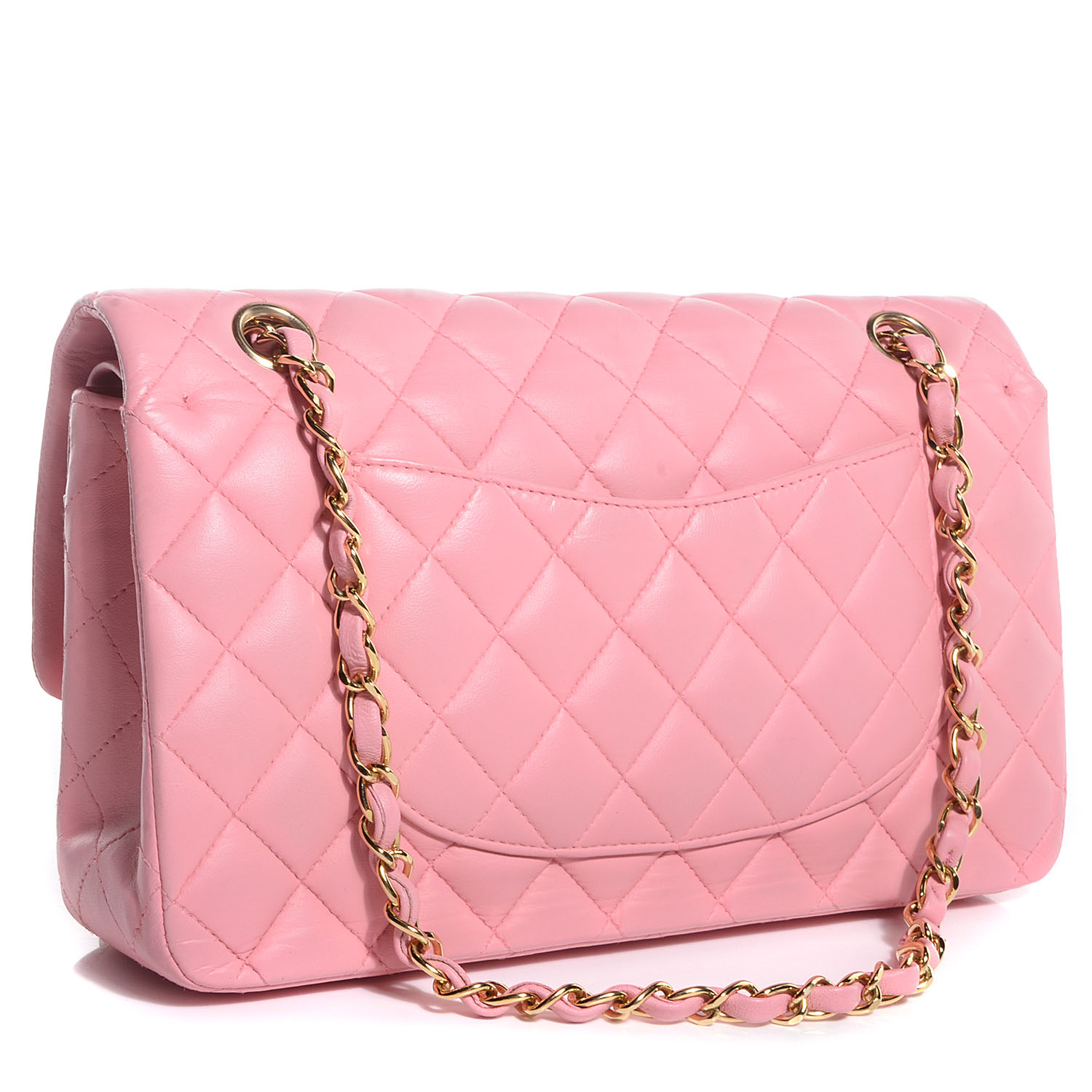 CHANEL Lambskin Quilted Medium Double Flap Light Pink 78567