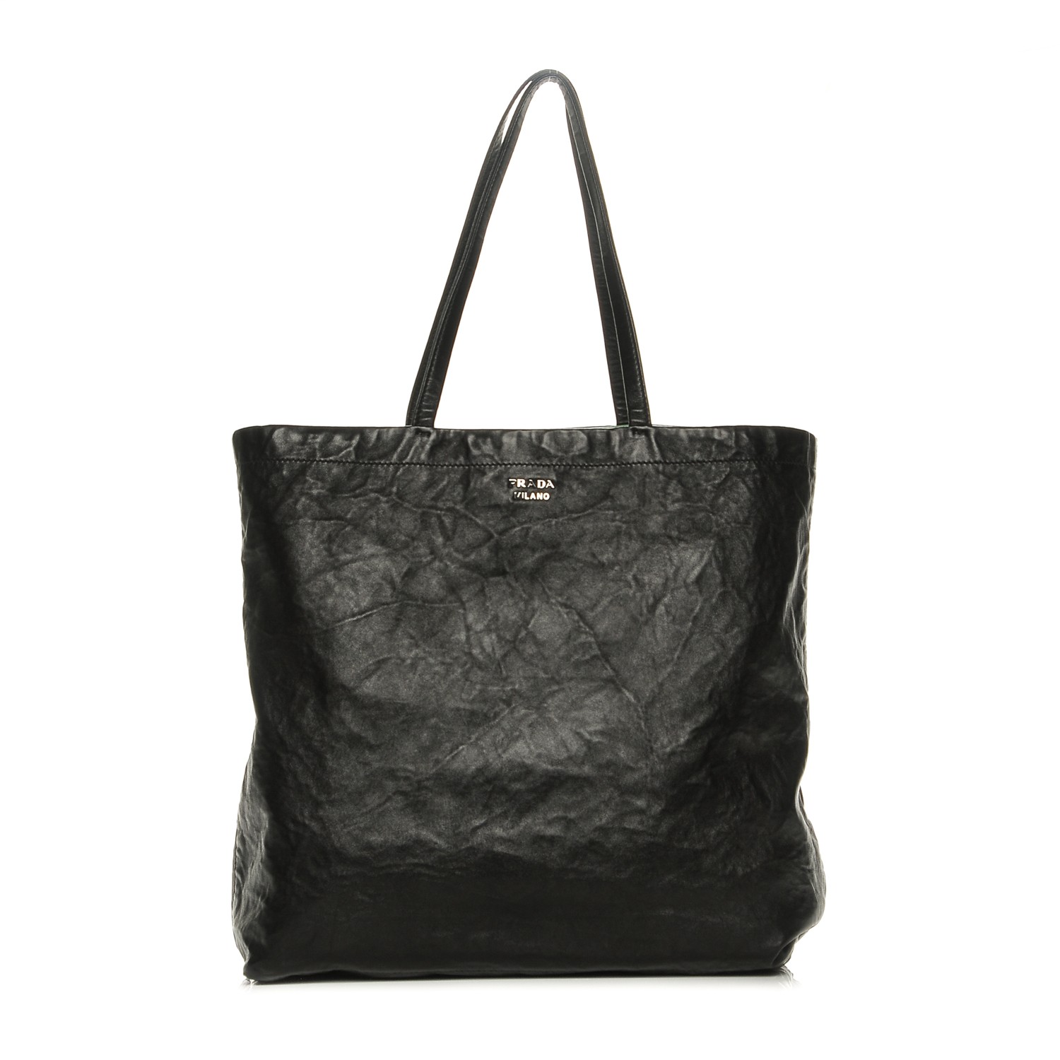 PRADA Nappa Antique Reversible Tote Nero Black Agave 202822 | FASHIONPHILE