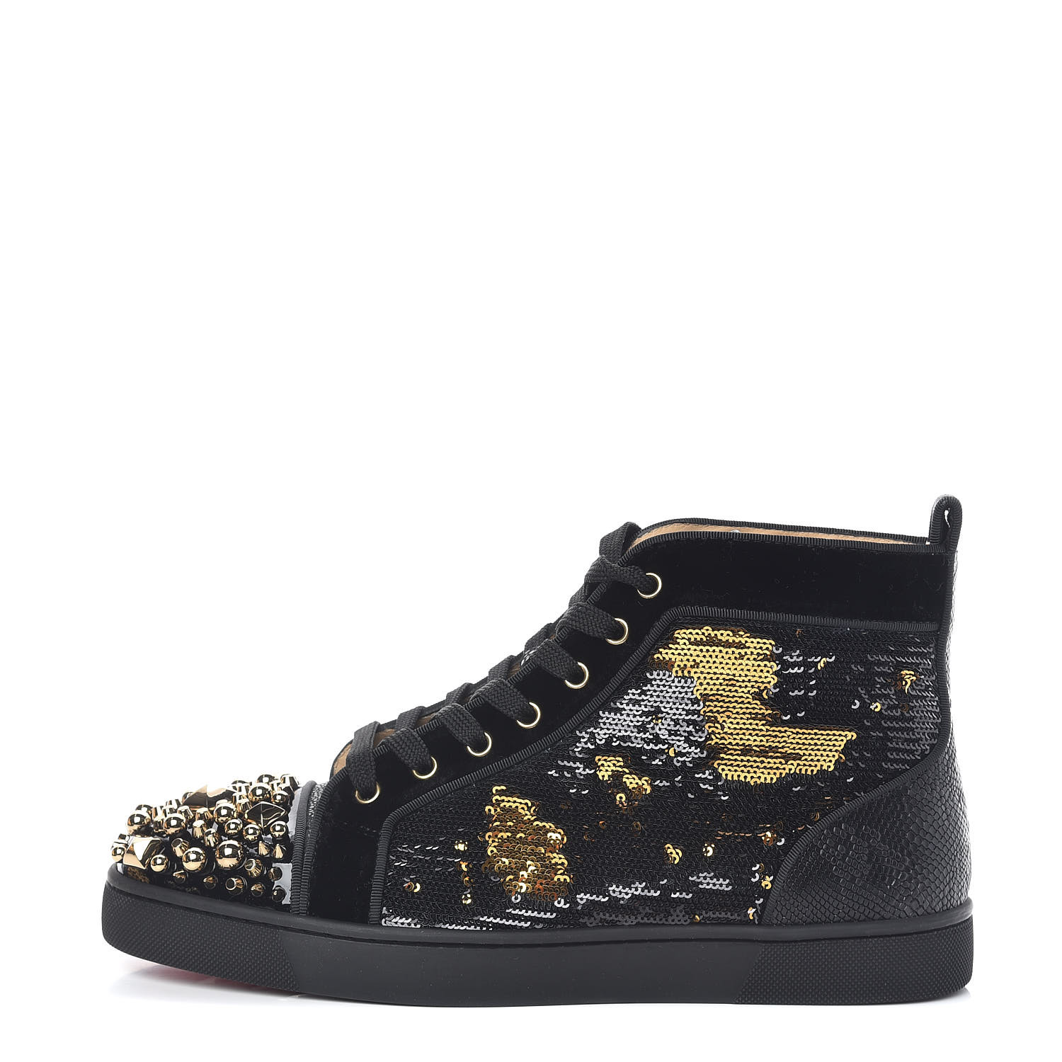 black and gold christian louboutin