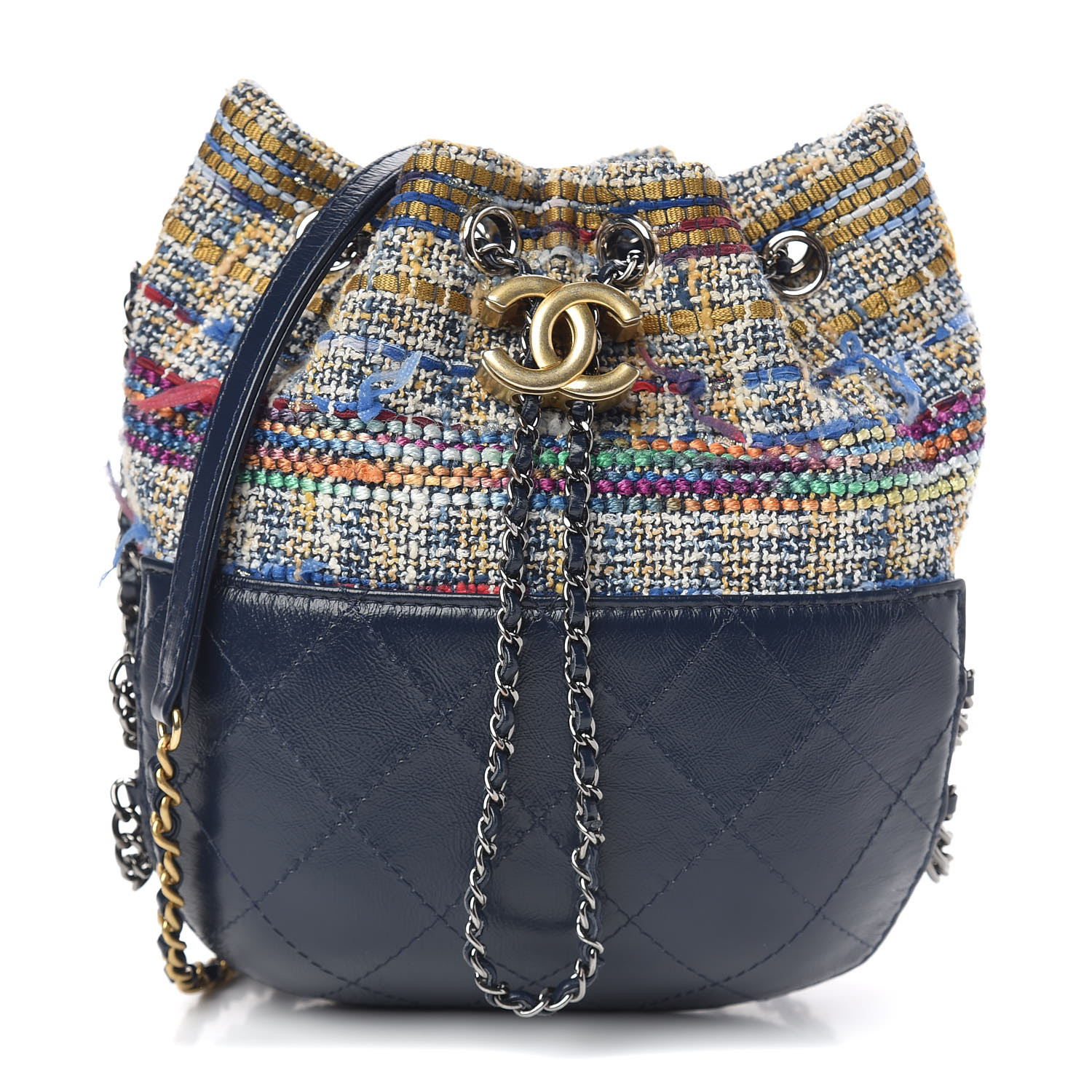 chanel tweed bucket bag