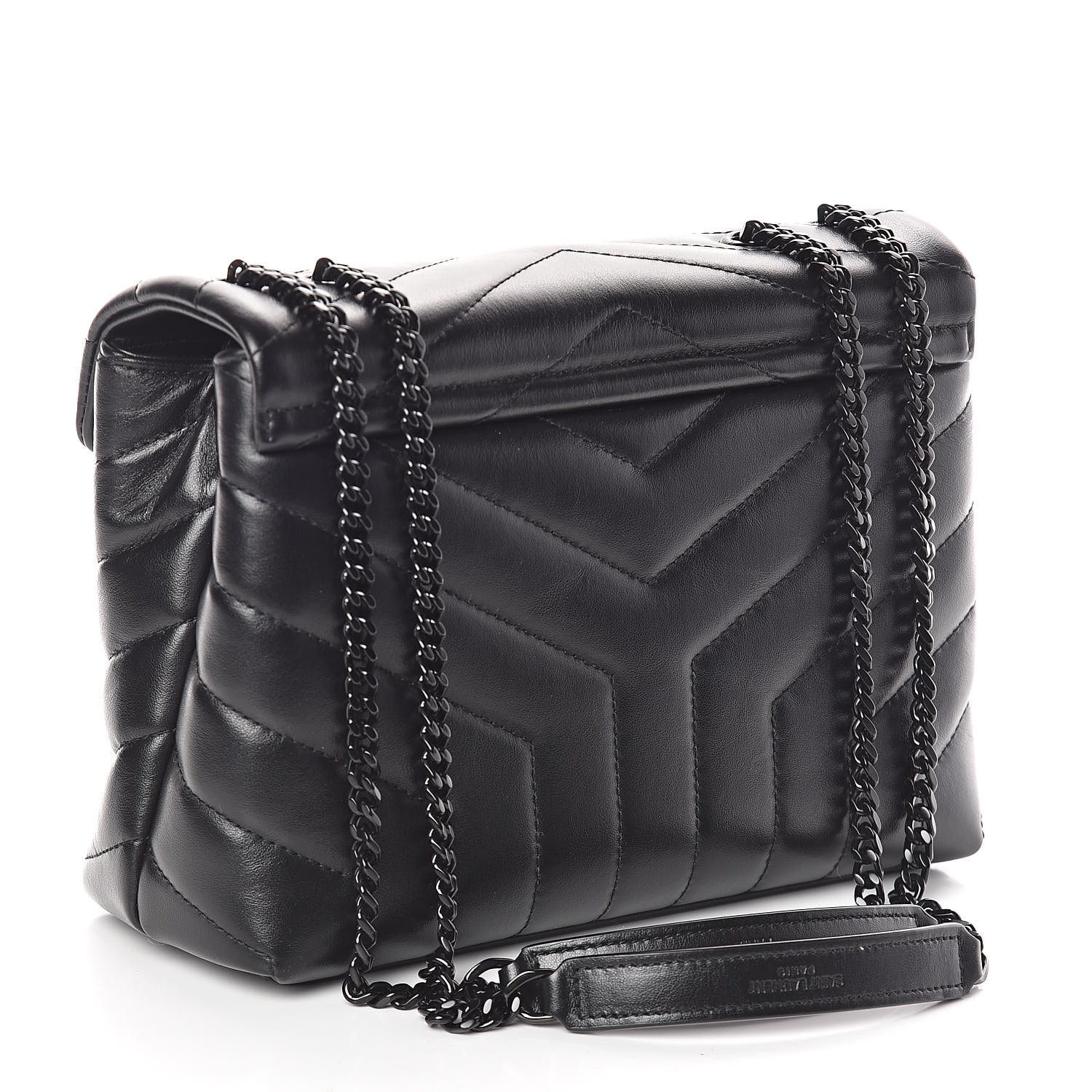 saint laurent quilted calfskin leather wallet on a chain