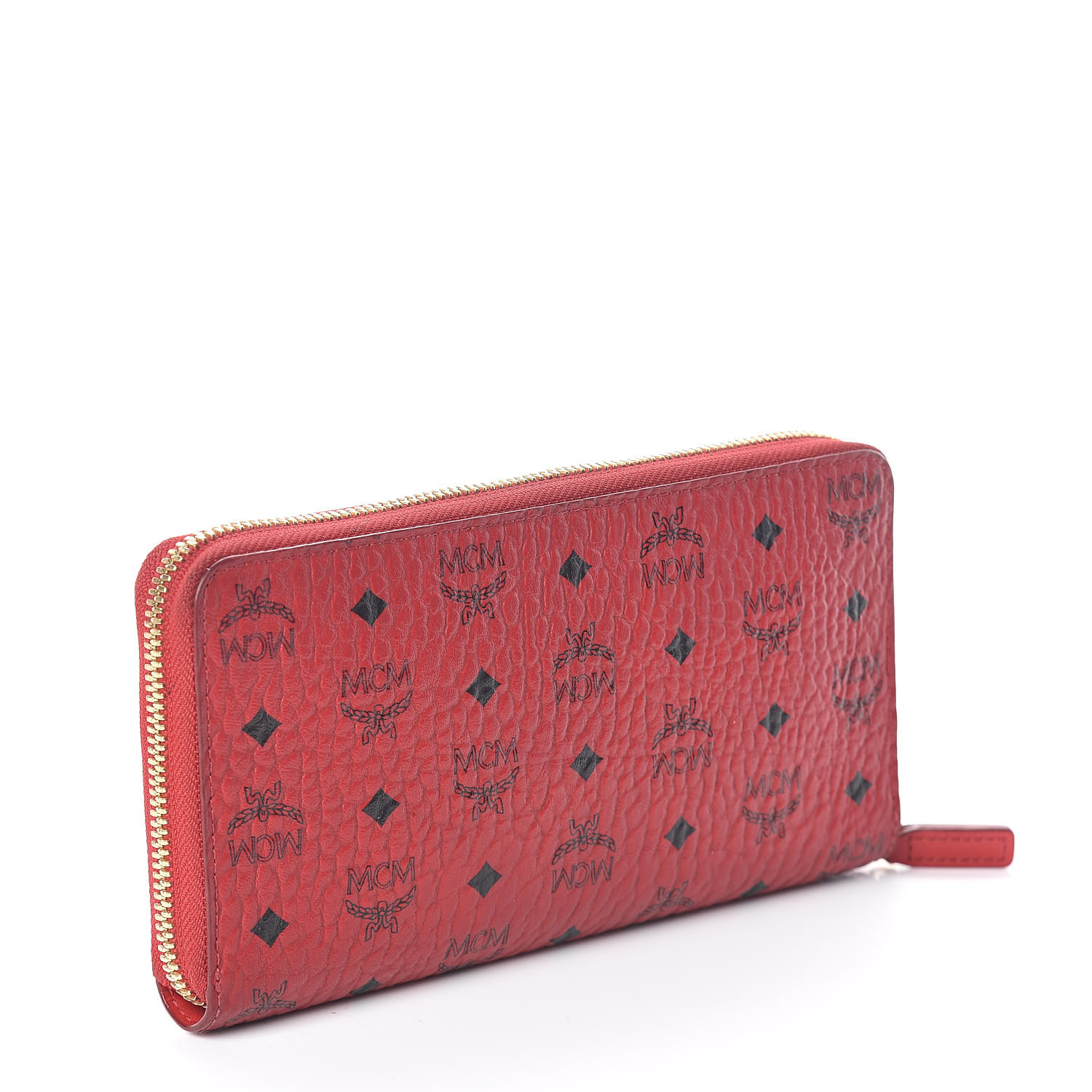 red mcm wallet