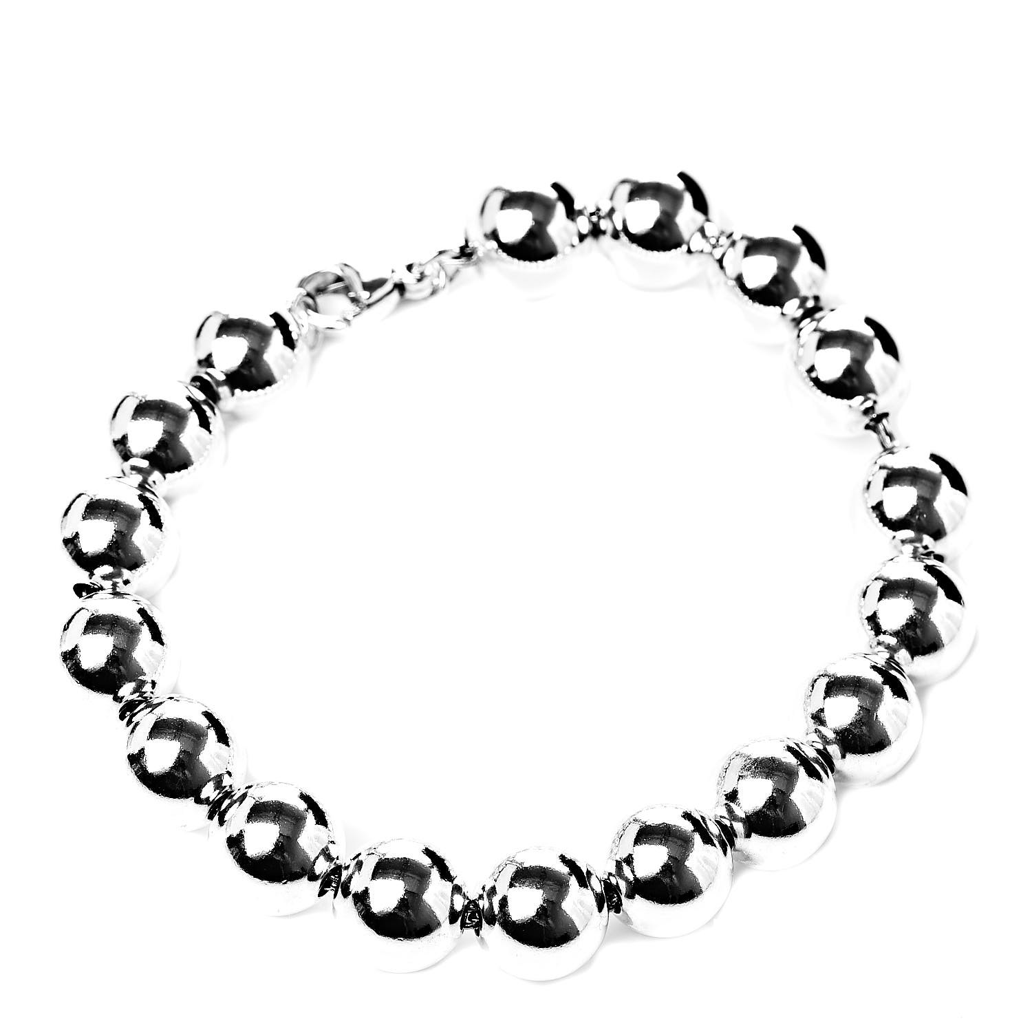 TIFFANY Sterling Silver 10mm HardWear Ball Bracelet 509805