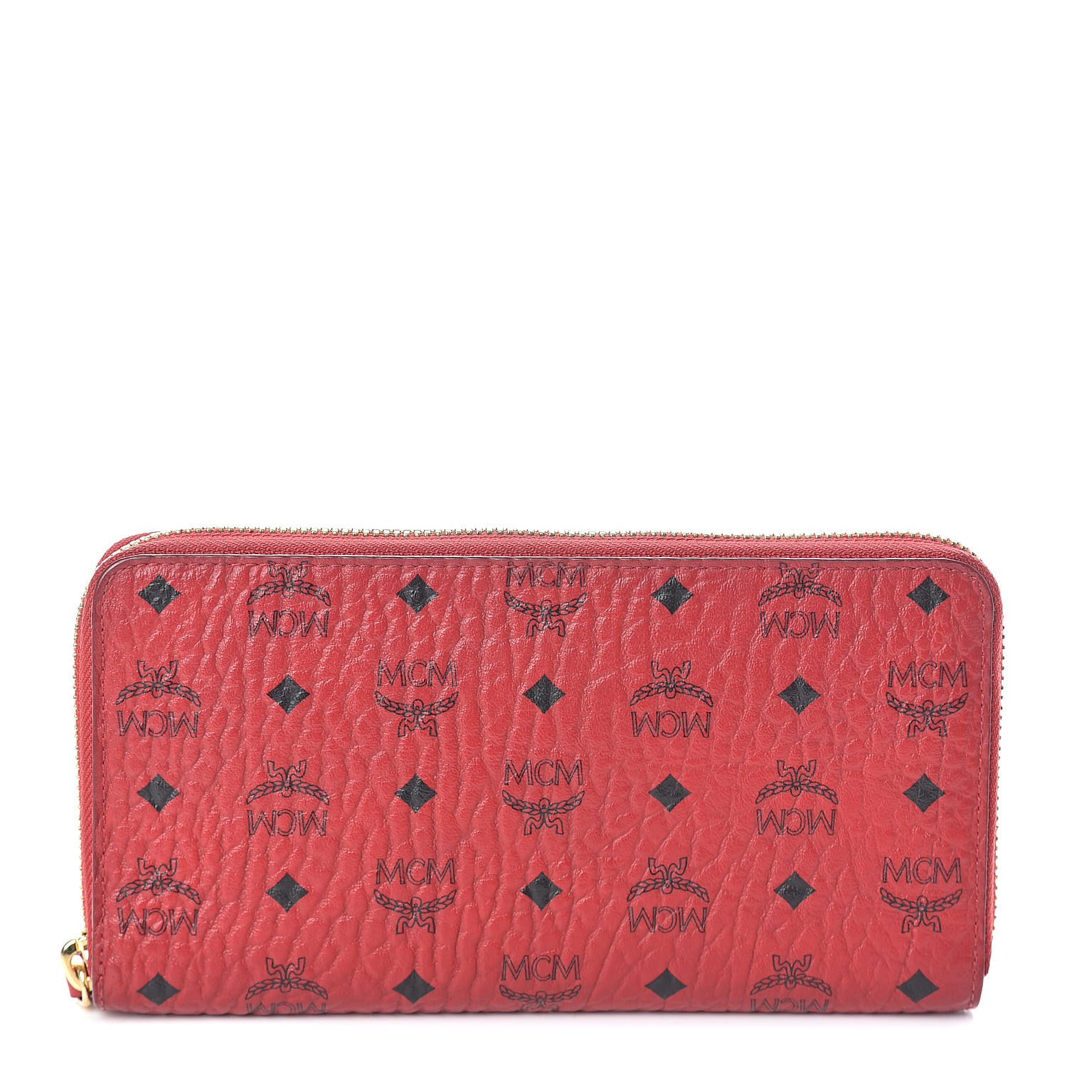 red mcm wallet