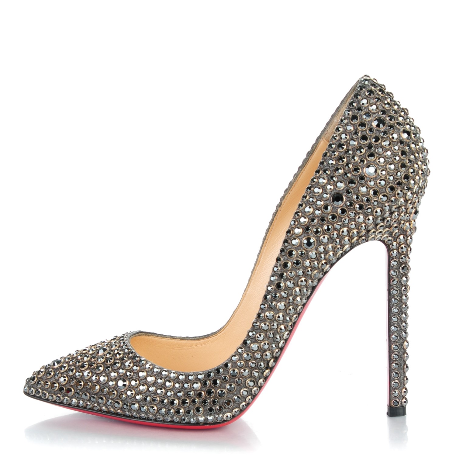 CHRISTIAN LOUBOUTIN Suede Burma Ring Strass Pigalle 120 Pumps 37 ...