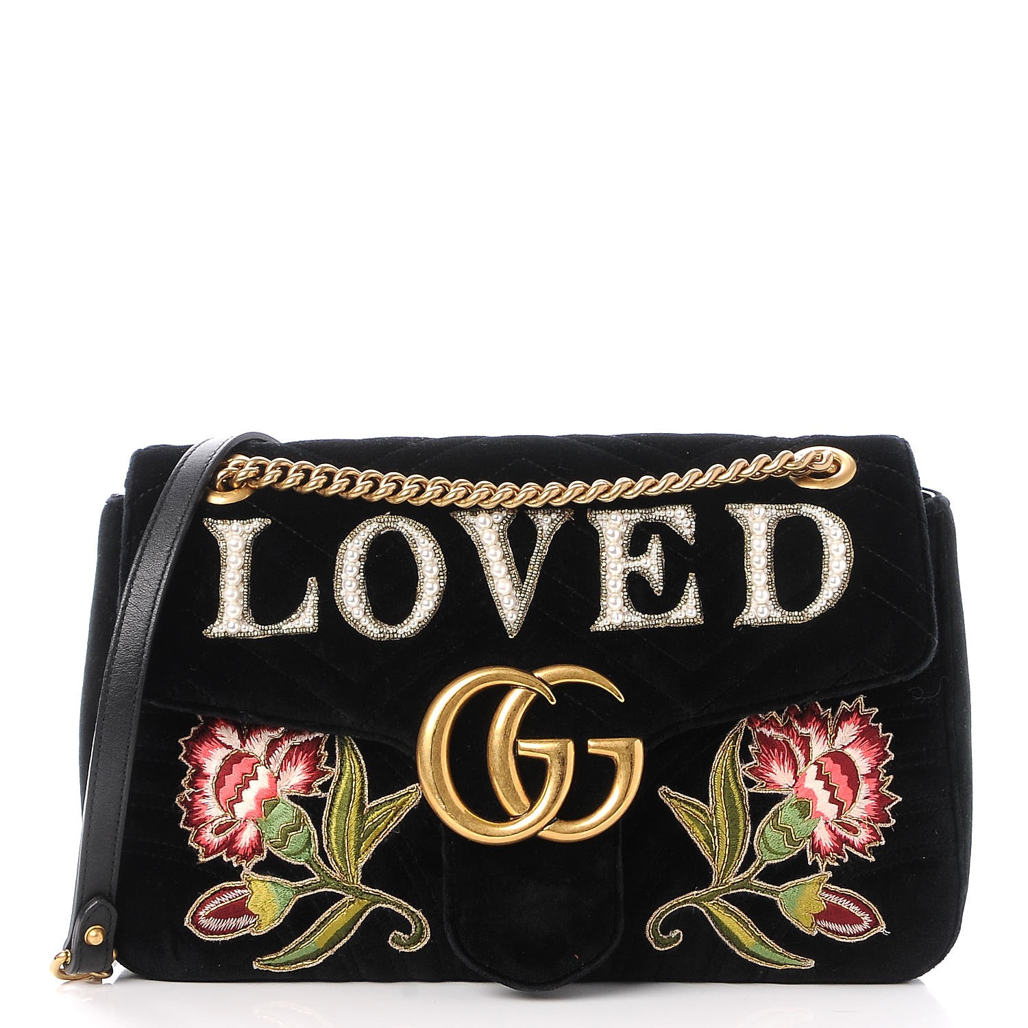 gucci embroidered shoulder bag