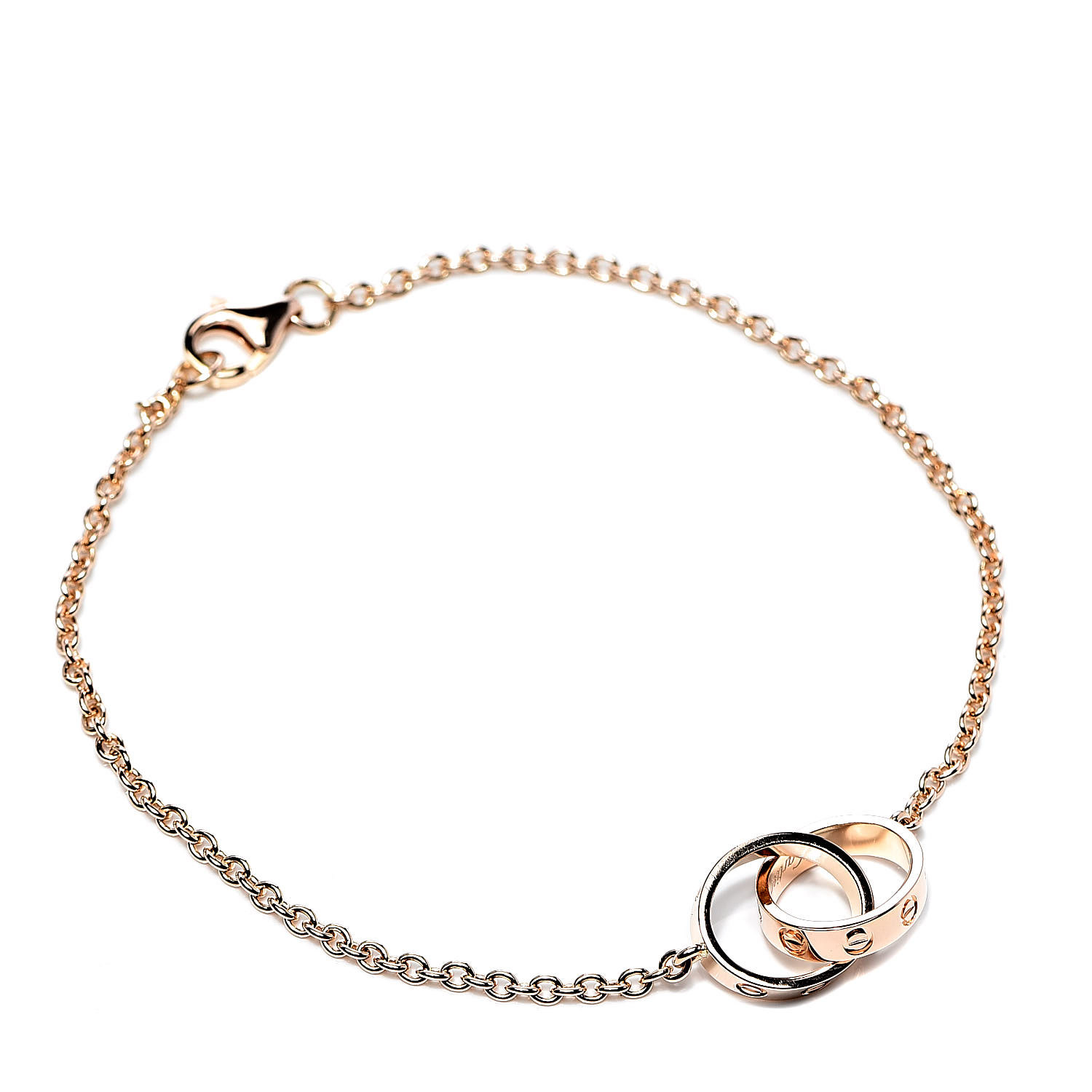 CARTIER 18K Pink Gold Interlocking LOVE Bracelet 513715 | FASHIONPHILE