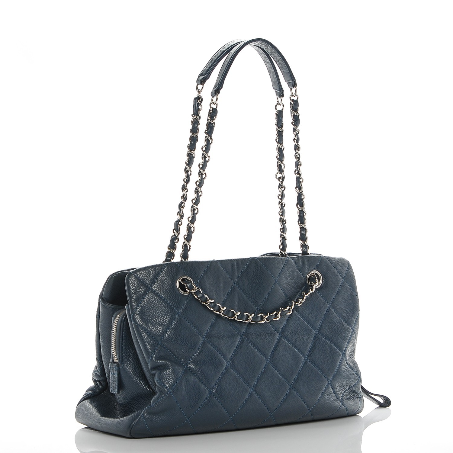 CHANEL Caviar Quilted Timeless CC Tote Blue 216702