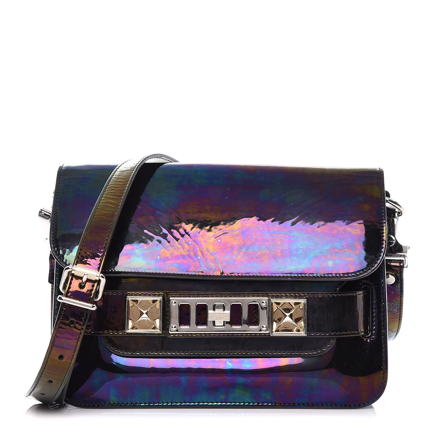 mini rainbow patent backpack