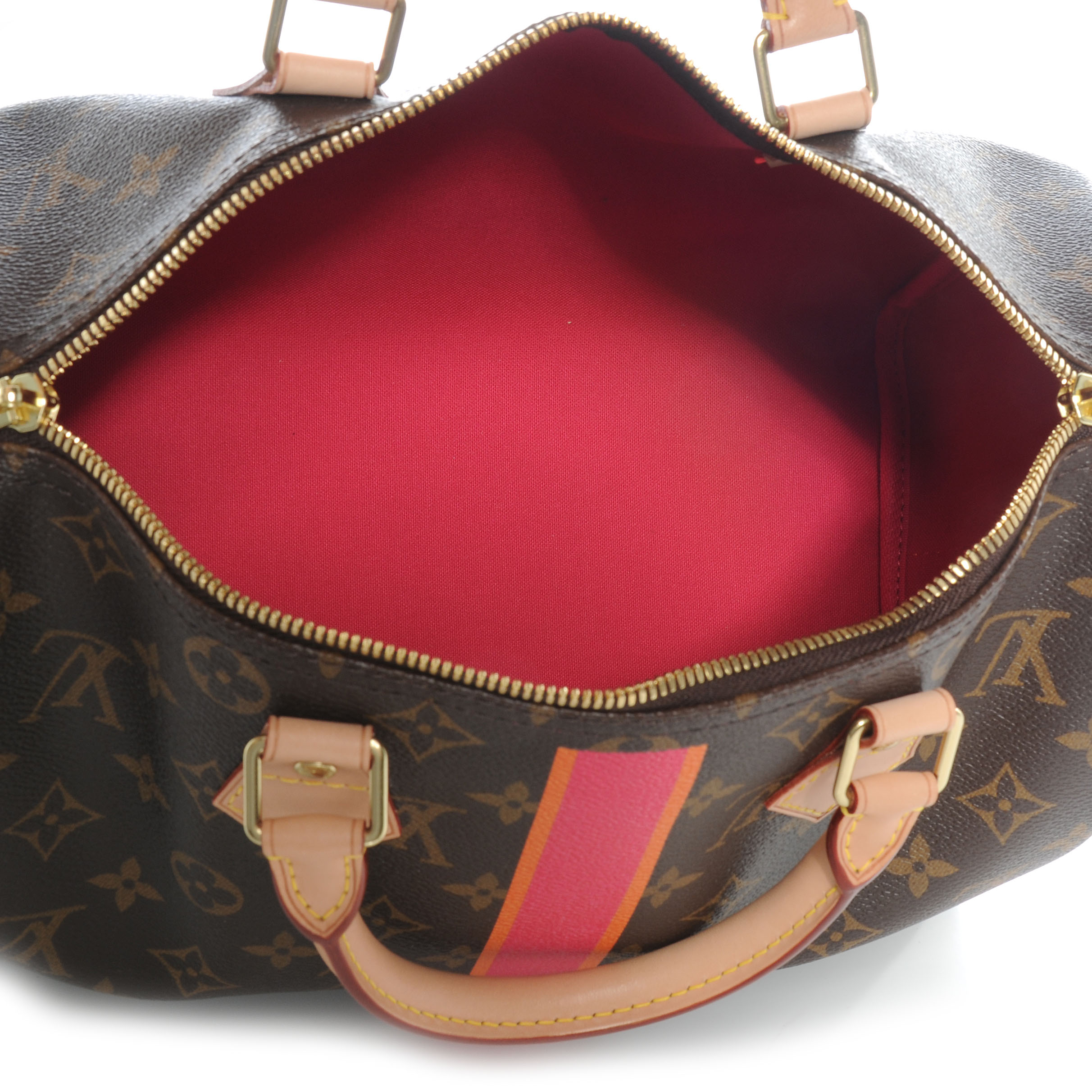 LOUIS VUITTON Mon Monogram Speedy Bandouliere 30 Fuchsia and Orange 57077