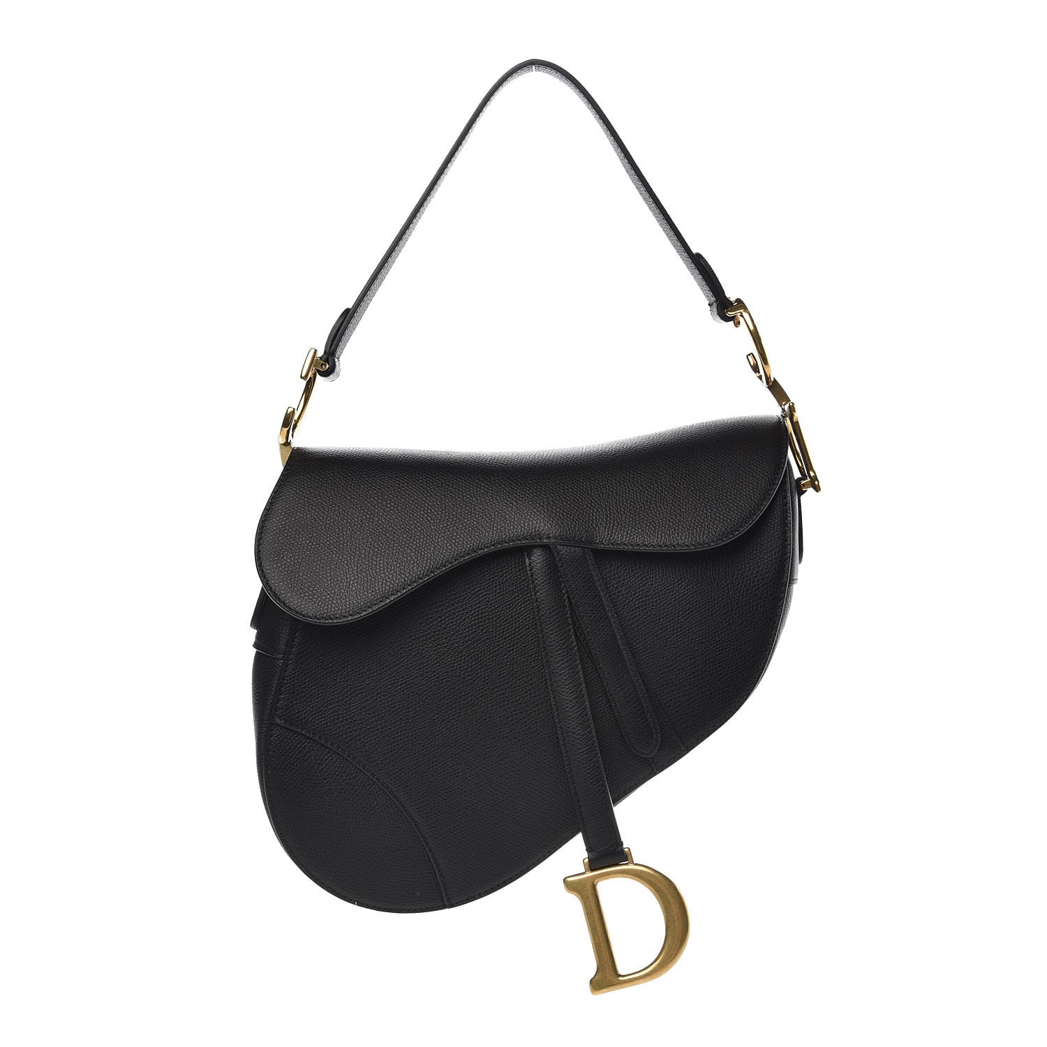 dior black calfskin saddle bag