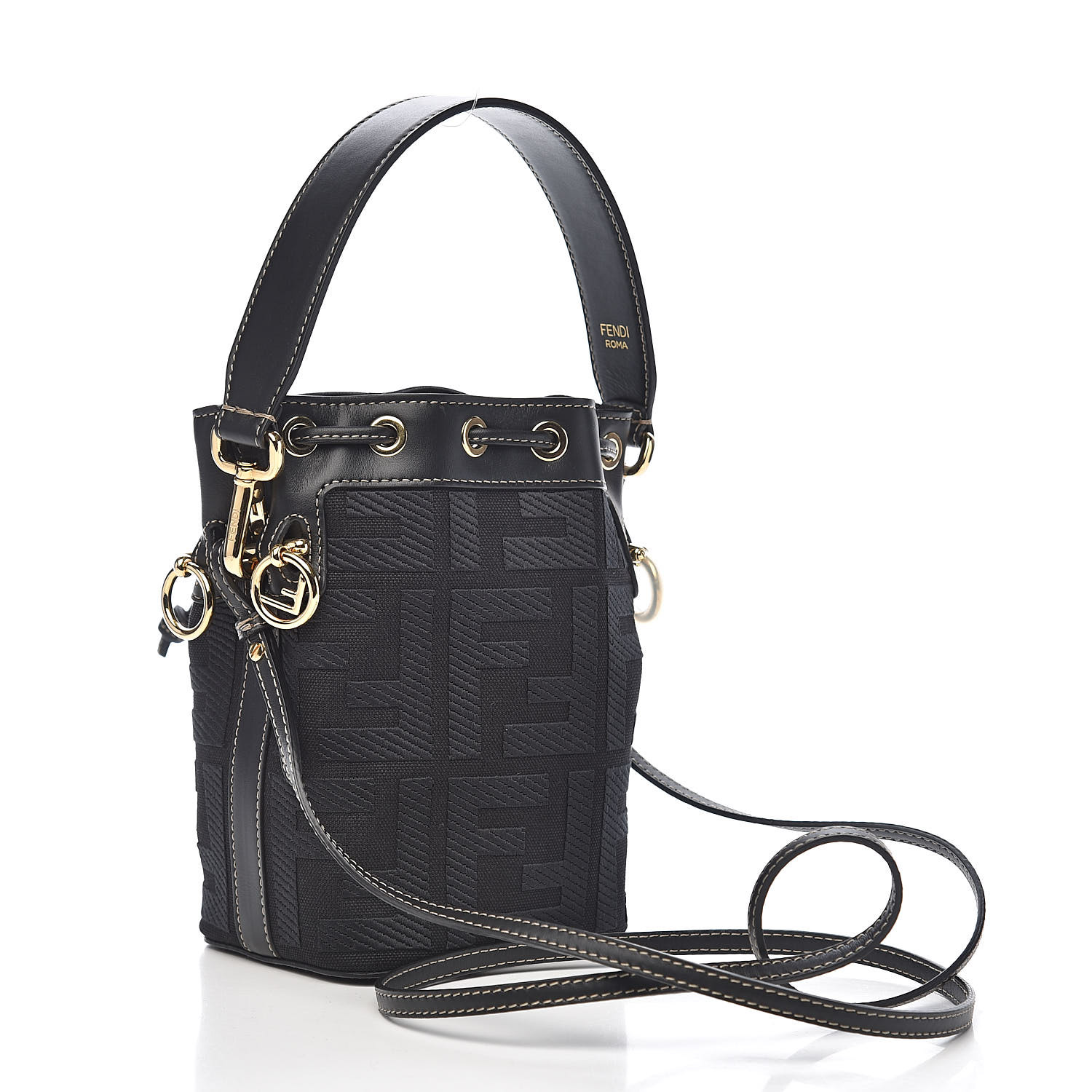 fendi mon tresor mini bucket bag black