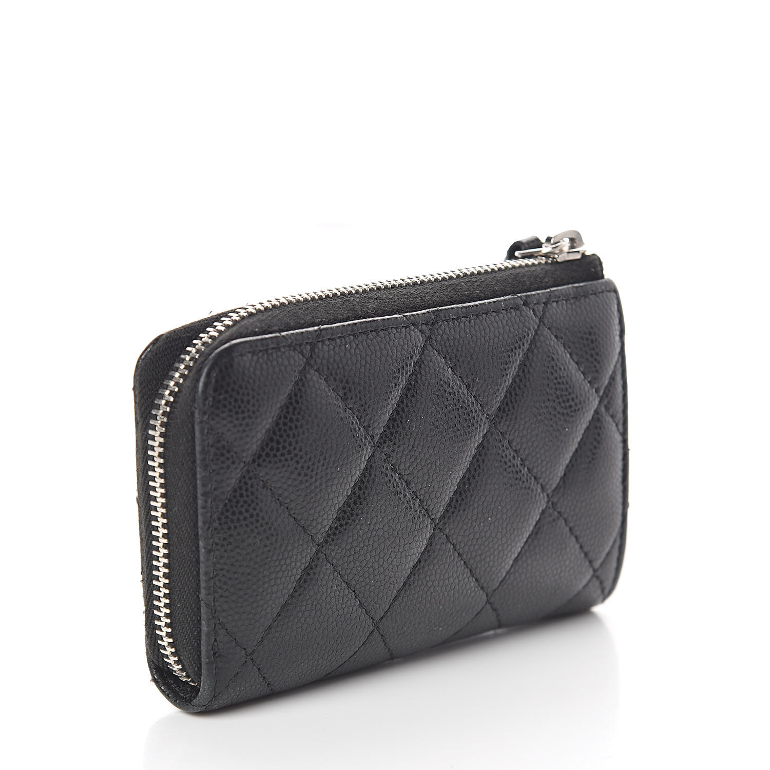 CHANEL Iridescent Caviar Quilted Zipped Key Holder Case Black 530379 ...