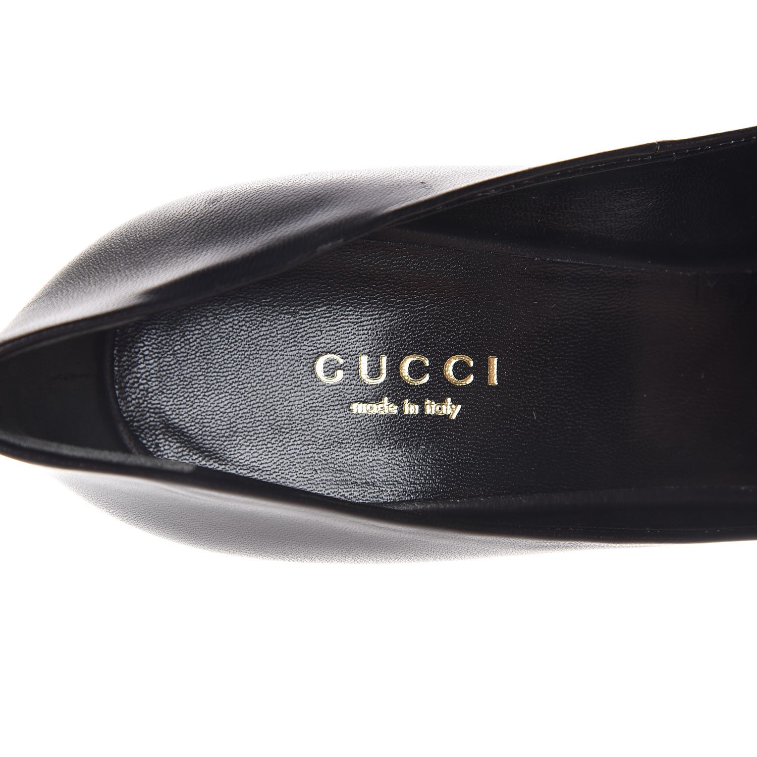 GUCCI Nappa Charlotte Pumps Heels 38 Black 315321 | FASHIONPHILE