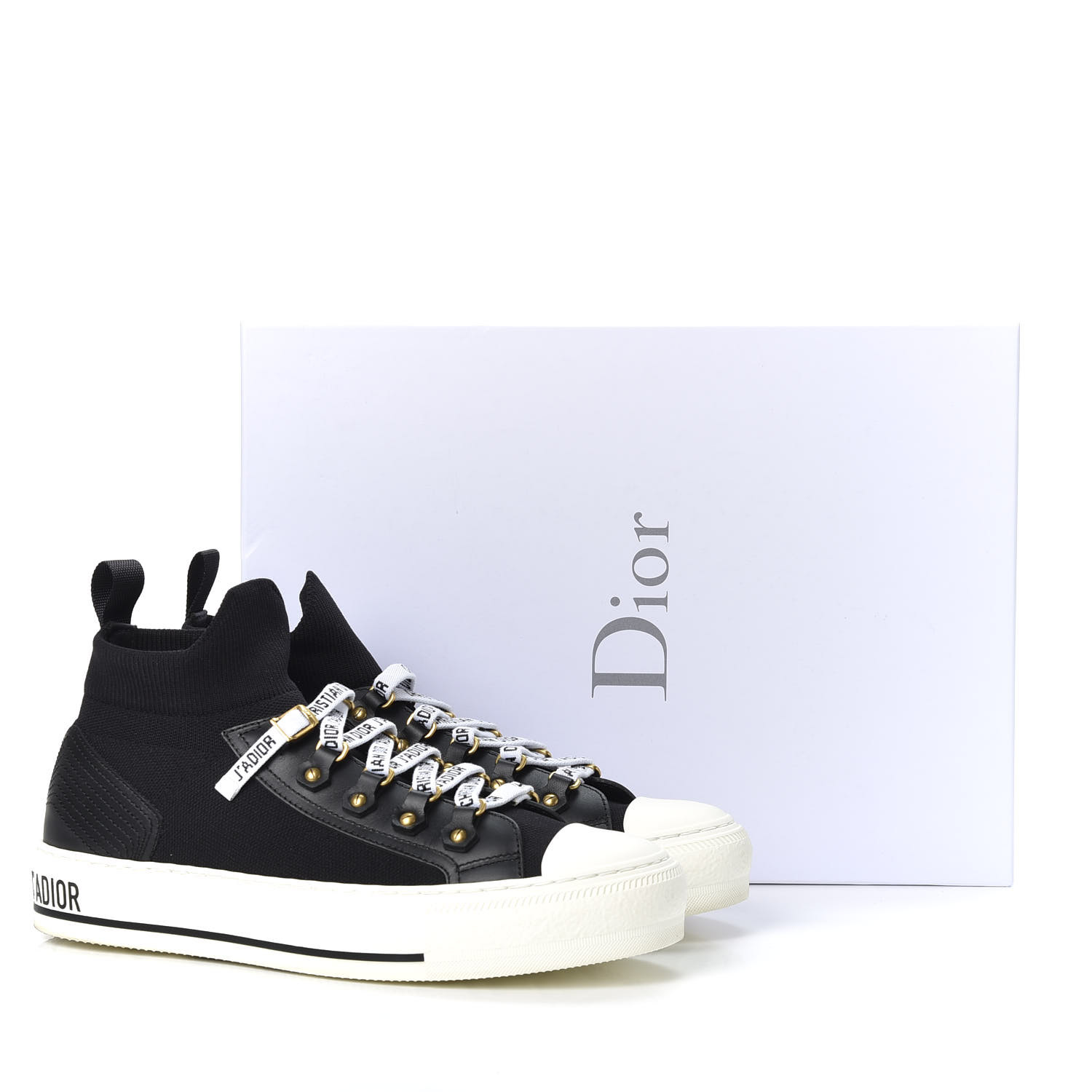 CHRISTIAN DIOR Technical Knit Calfskin Womens Walk'N'Dior High Top ...