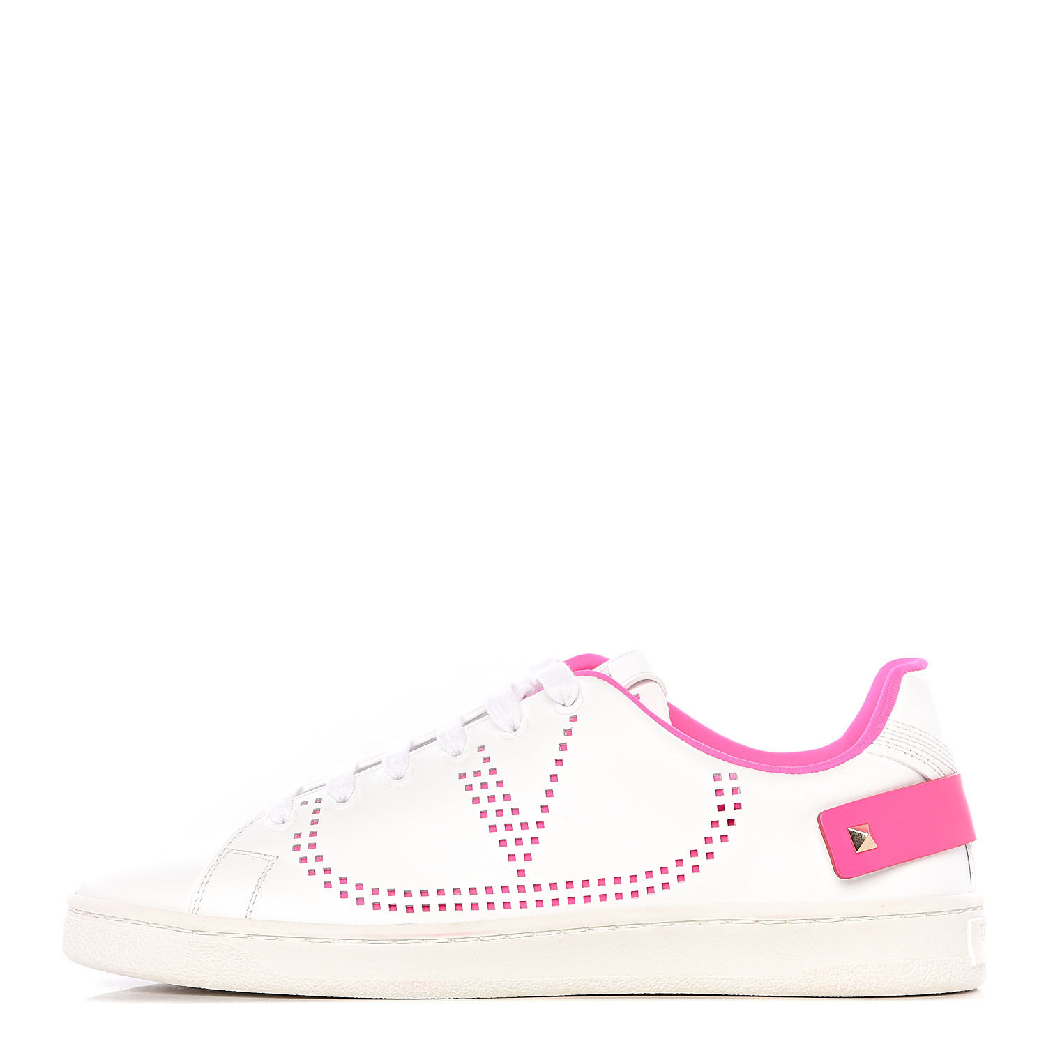 pink perforated sneakers