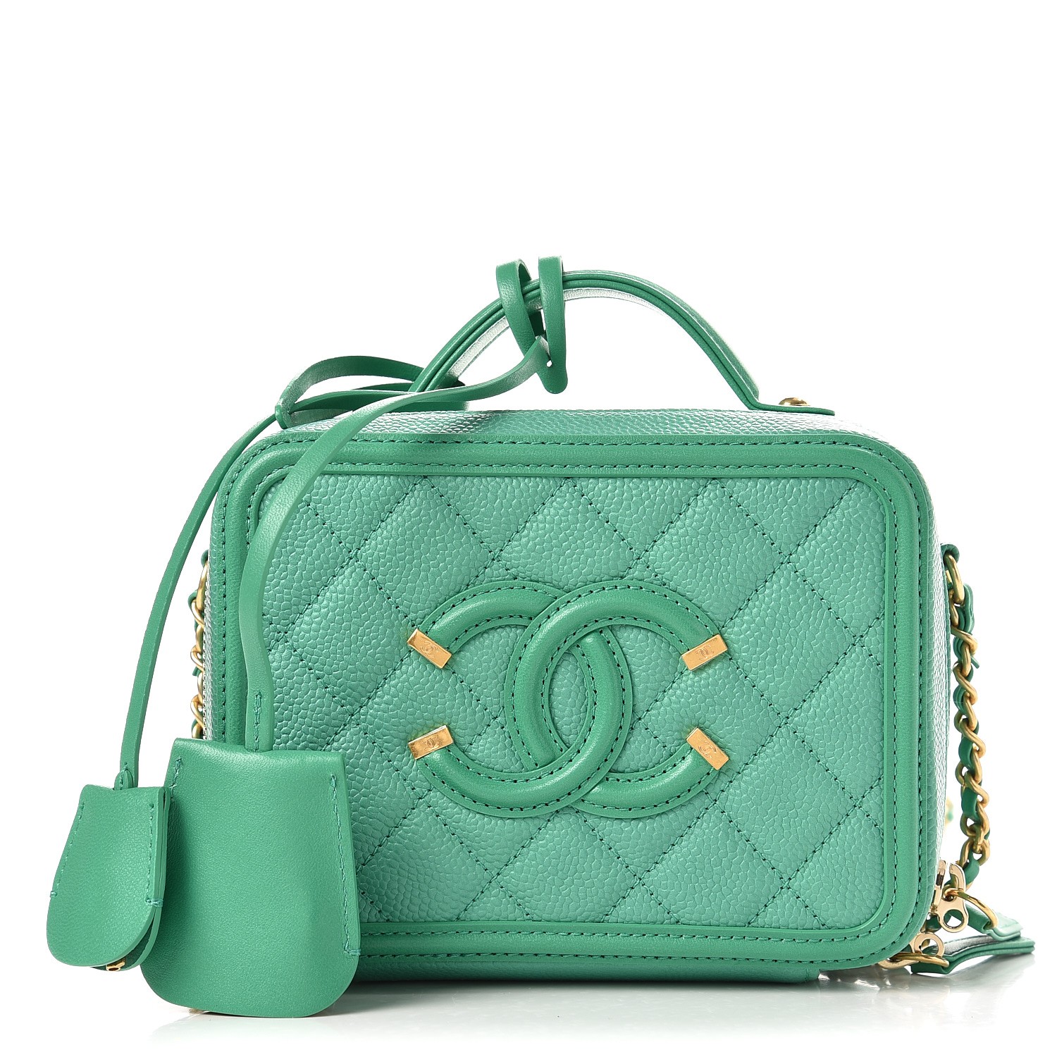 chanel vanity case green