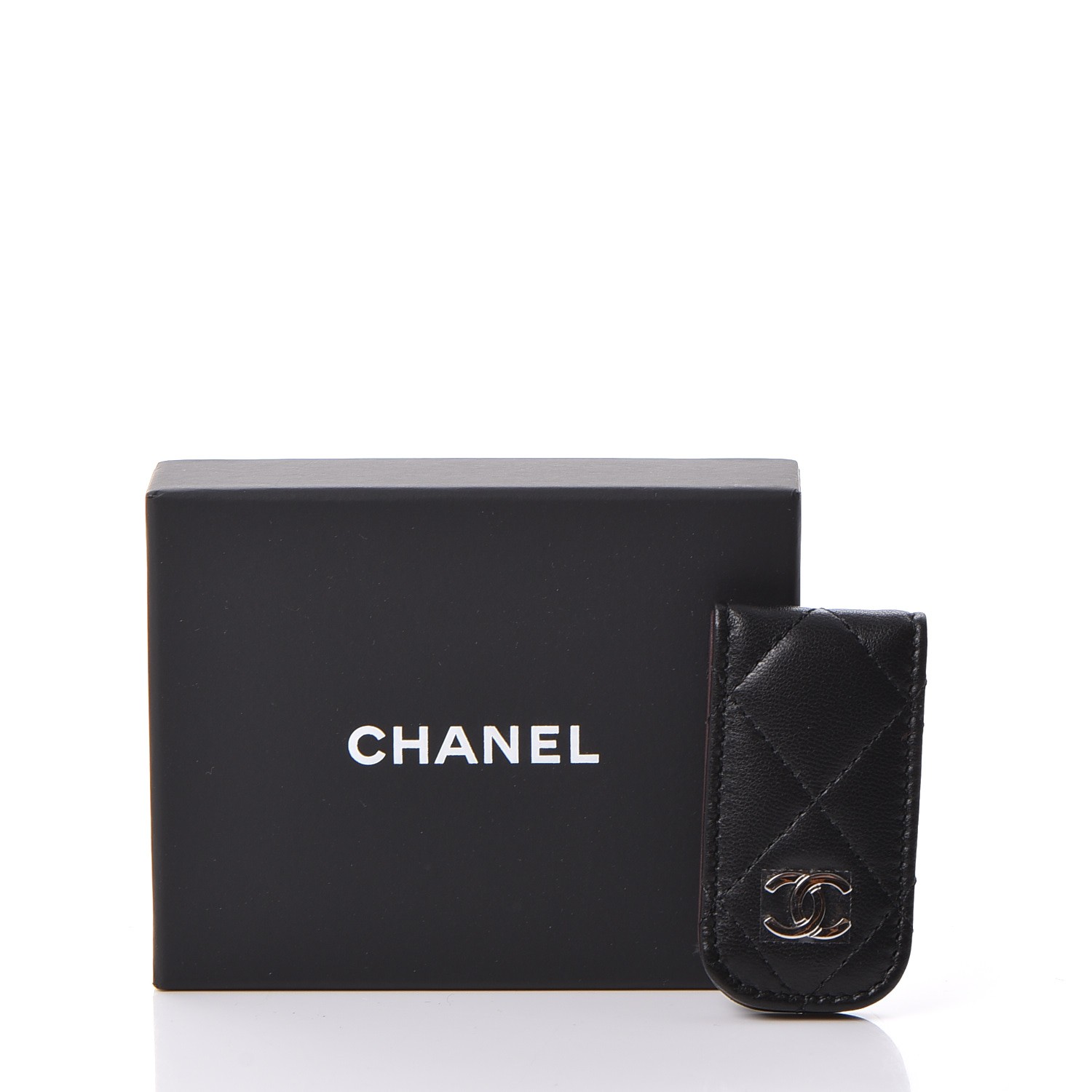 CHANEL Lambskin Quilted Money Clip Black 245506 | FASHIONPHILE