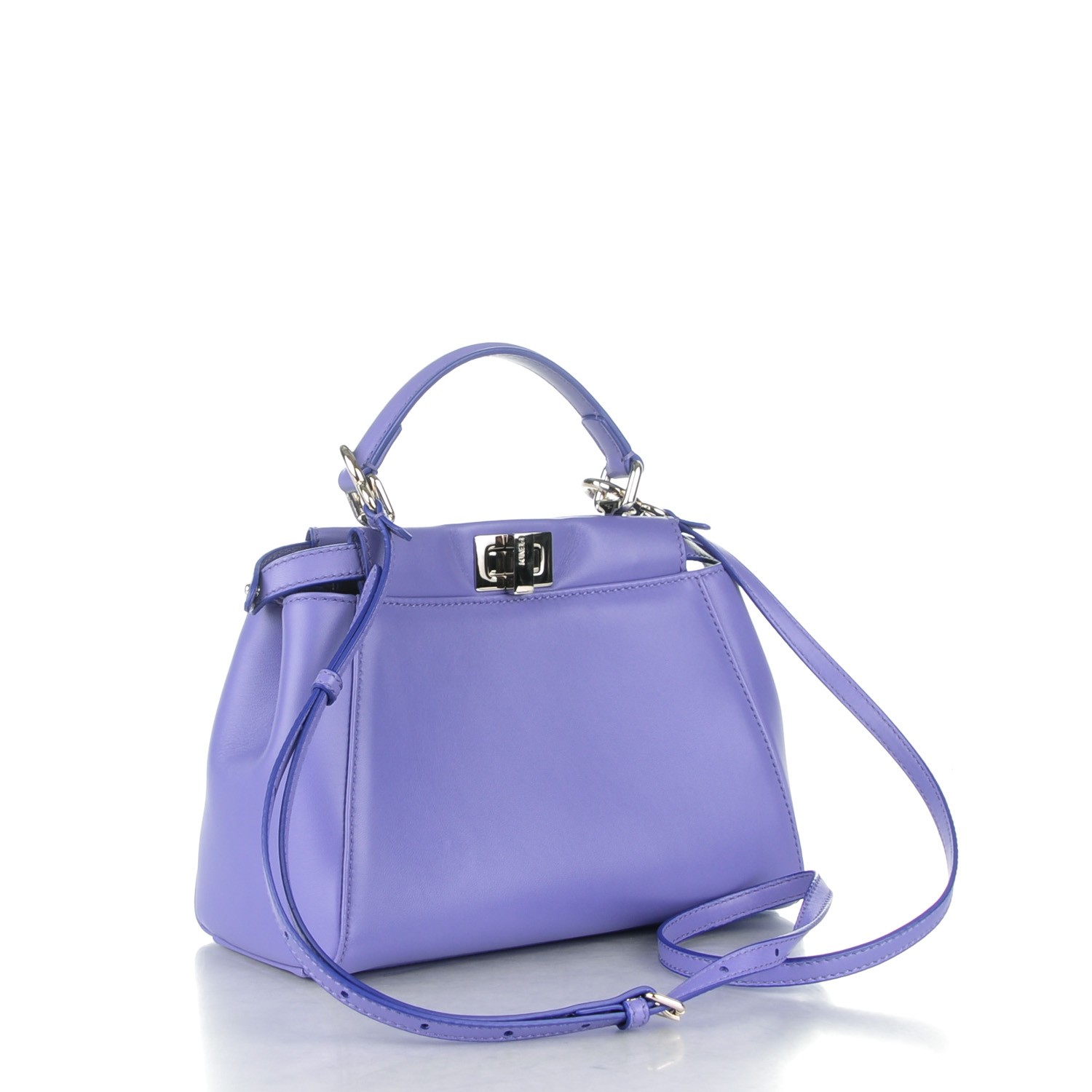 FENDI Nappa Mini Peekaboo Iconic Satchel Viola 168036 | FASHIONPHILE