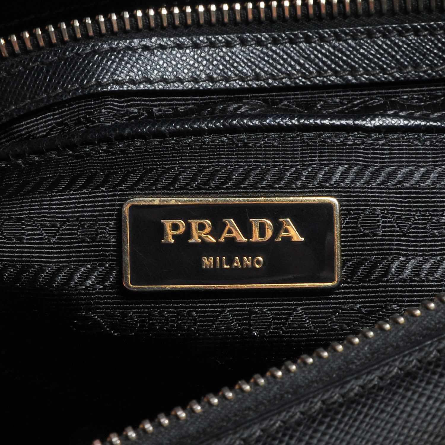 prada saffiano lux double zip