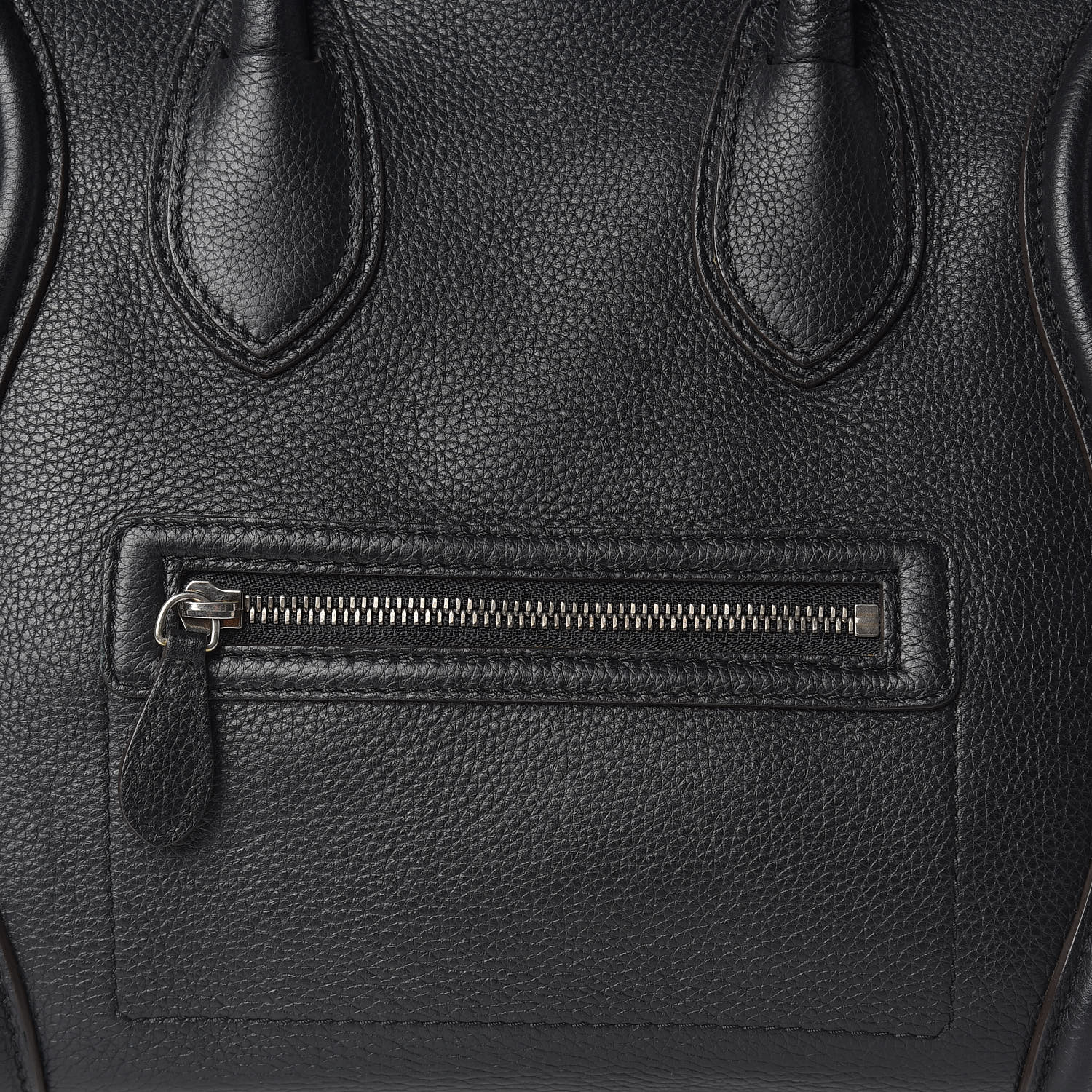 celine drummed calfskin mini luggage black