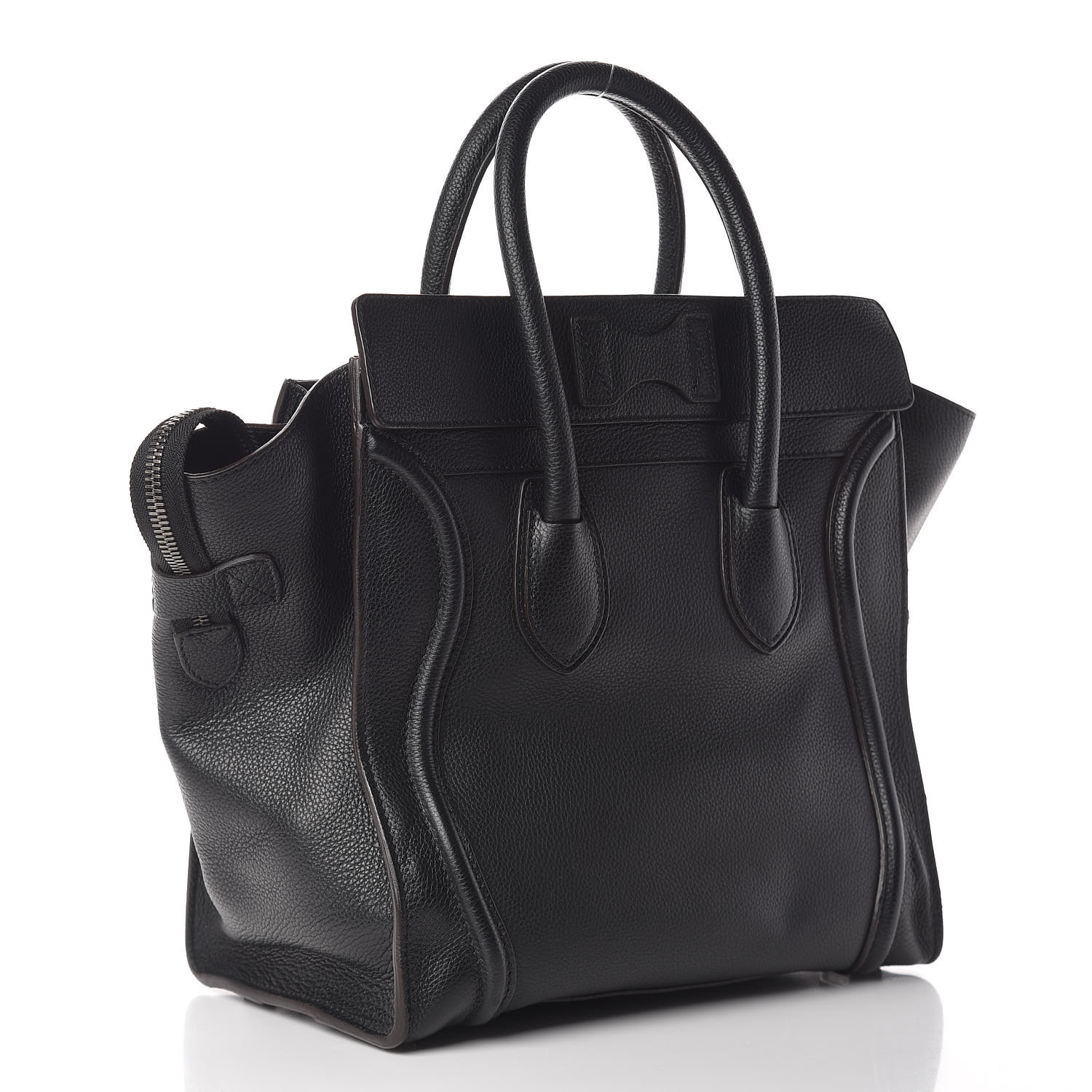 celine drummed calfskin mini luggage black