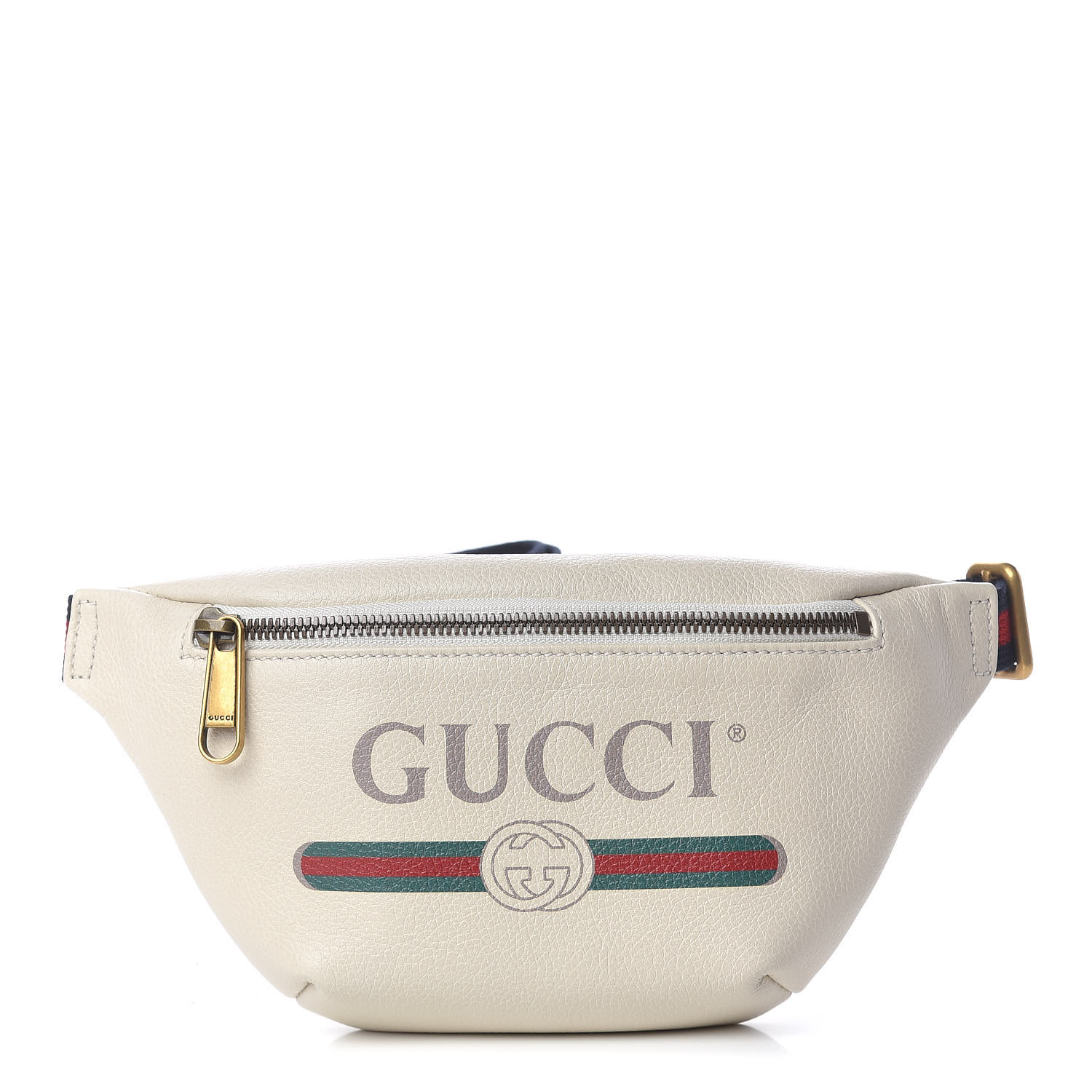 gucci print leather belt bag small