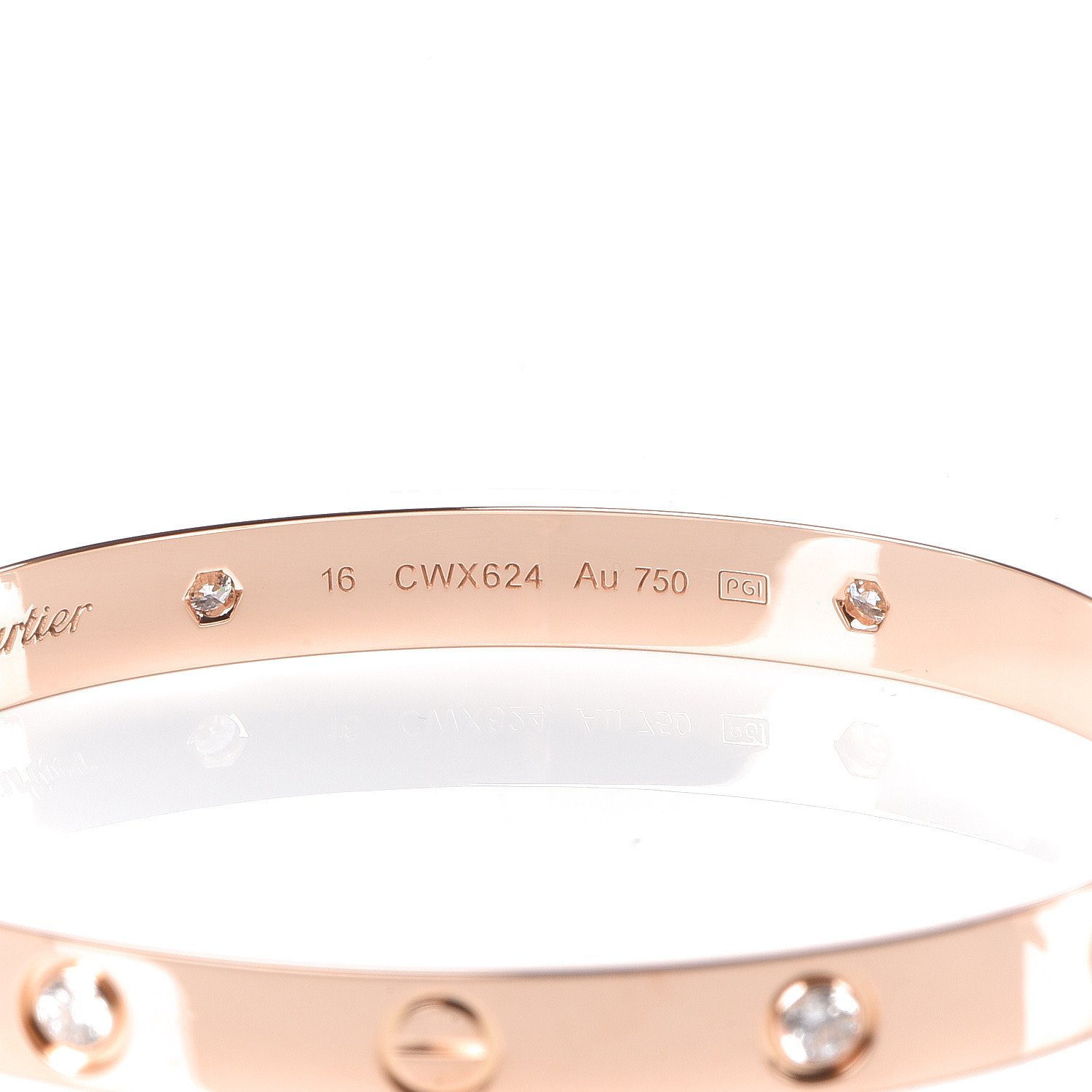 cartier love bracelet rose gold 4 diamonds