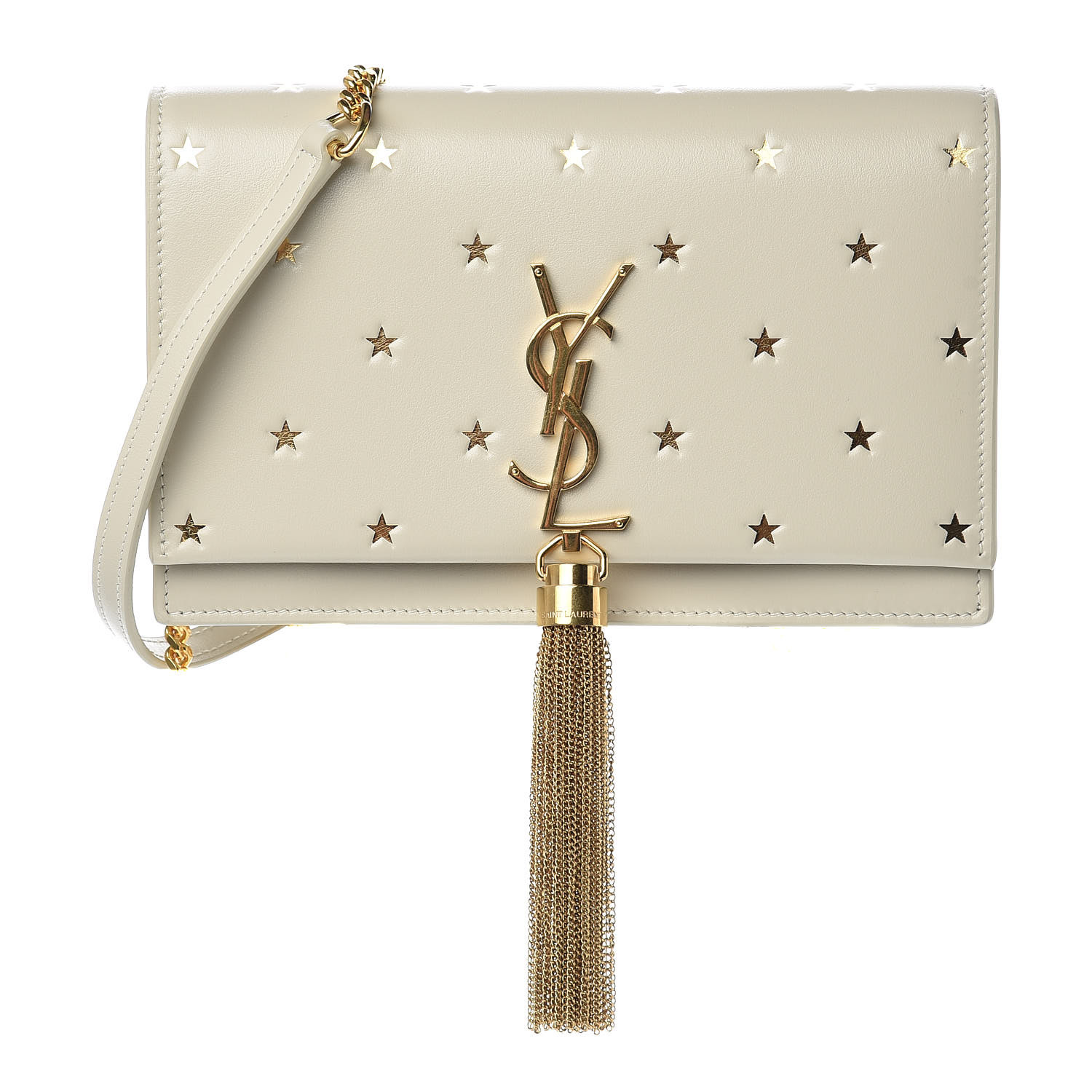 ysl white and gold bag