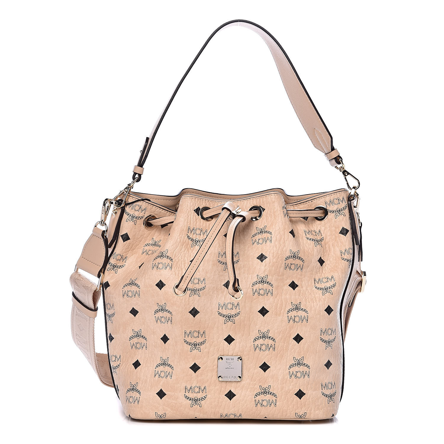 MCM Visetos Essential Drawstring Bag Beige 512465