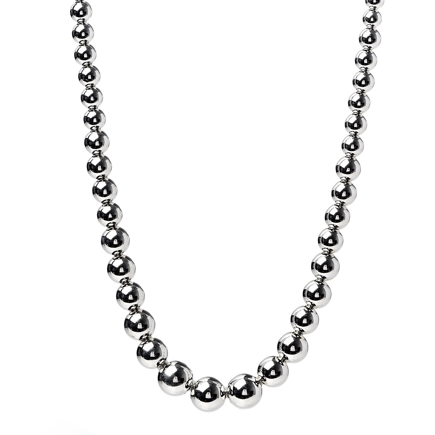 TIFFANY Sterling Silver HardWear Graduated Ball Necklace 512026