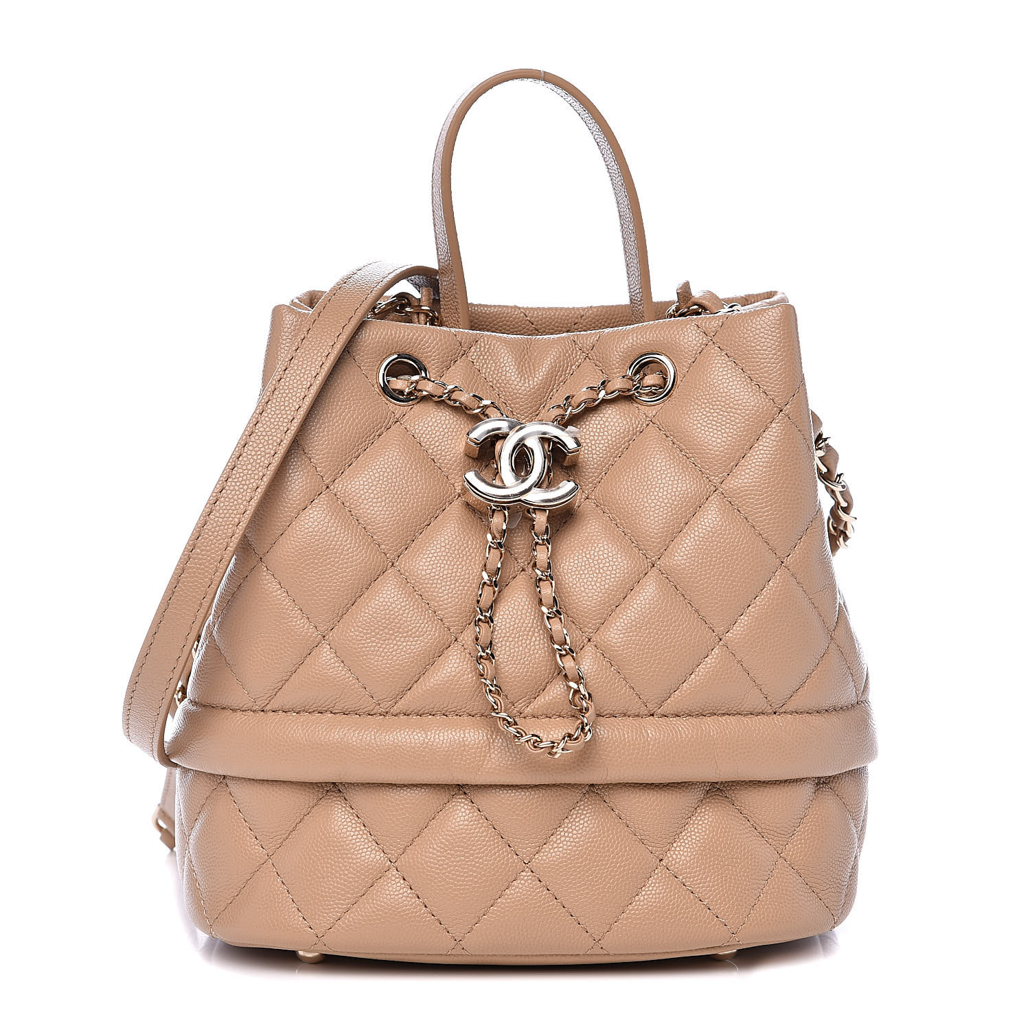 chanel bucket bag beige