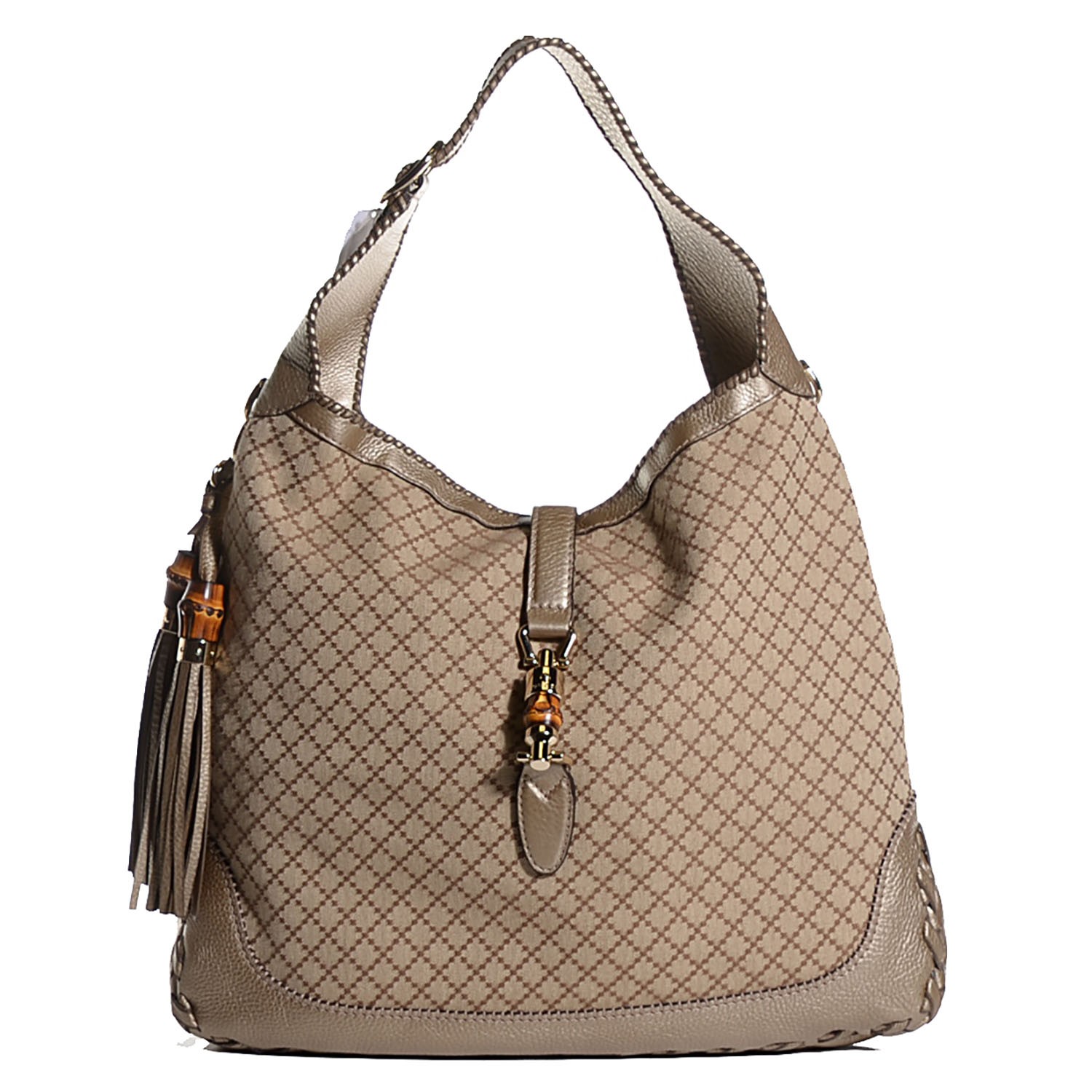 gucci blue diamante coated canvas shoulder bag