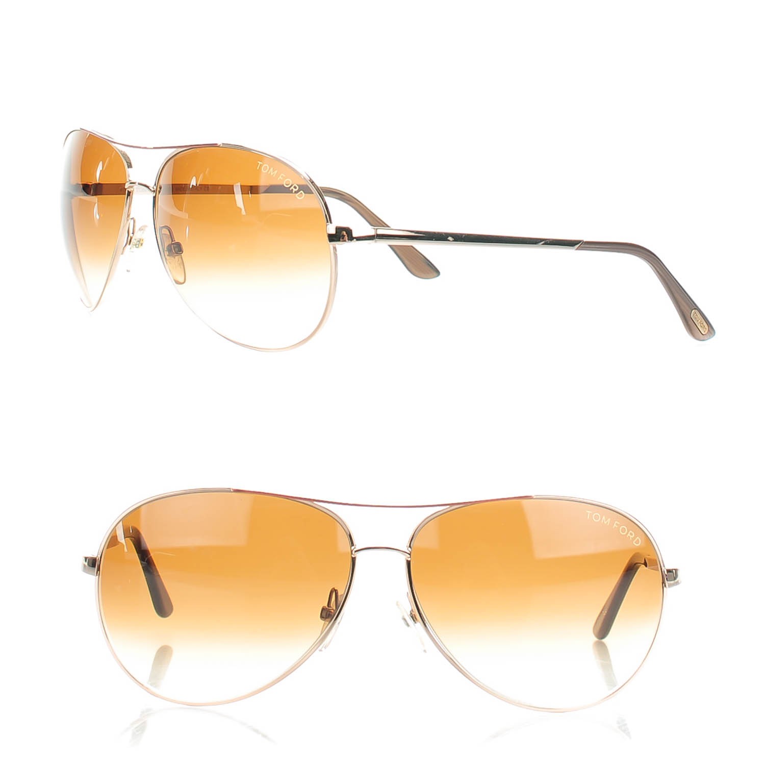TOM FORD Charles Aviator Sunglasses TF35 Gold 143080 | FASHIONPHILE