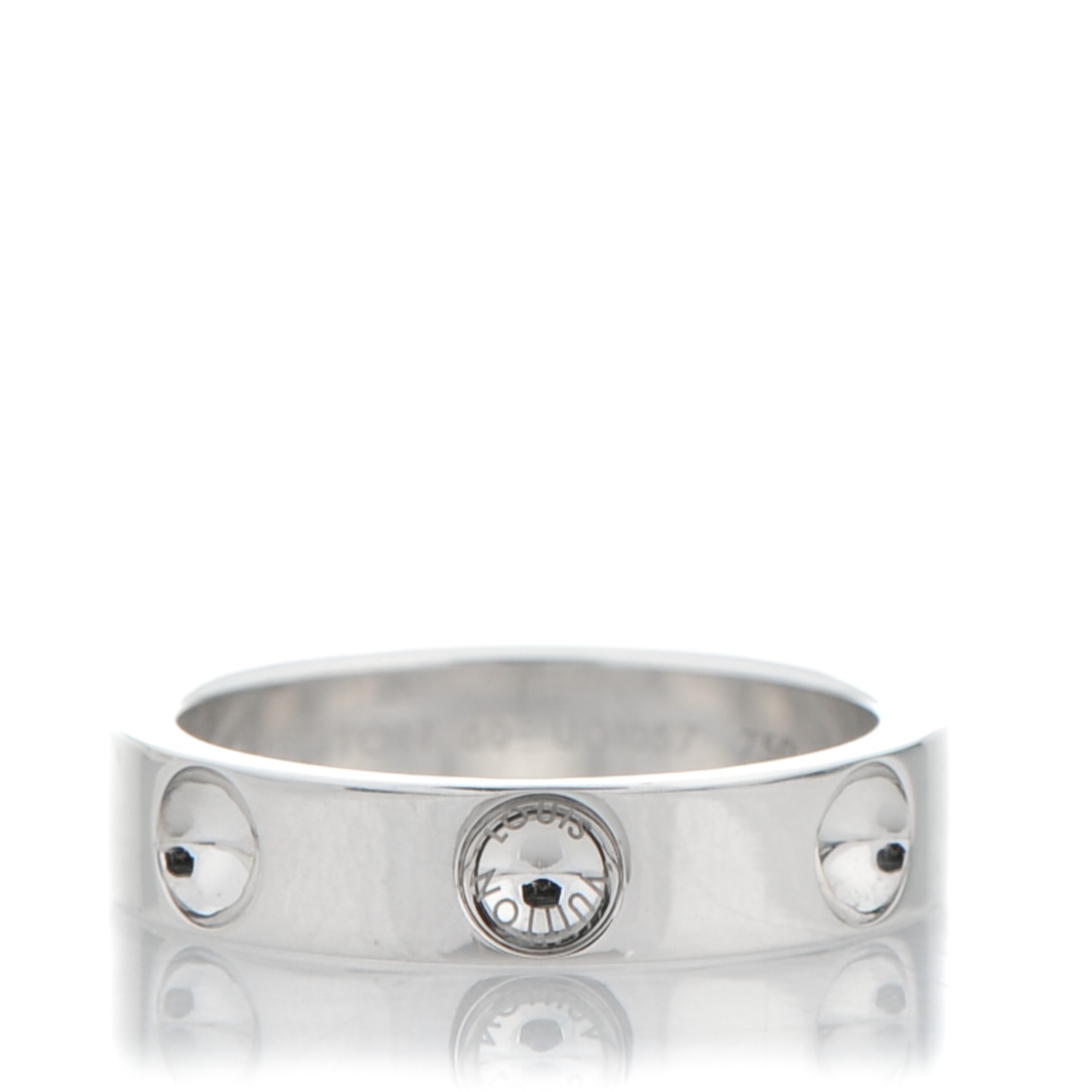 Louis Vuitton Empreinte Ring, White Gold and Diamonds Grey. Size 47