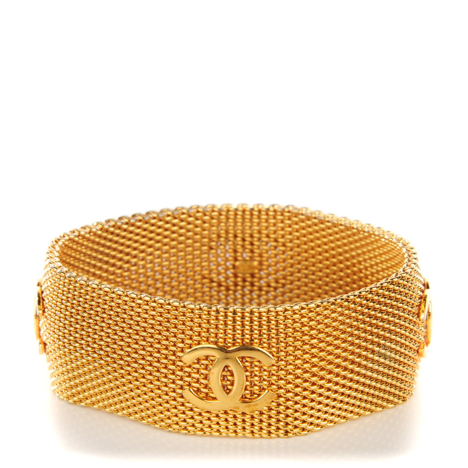 CHANEL Mesh CC Bracelet Gold 127586