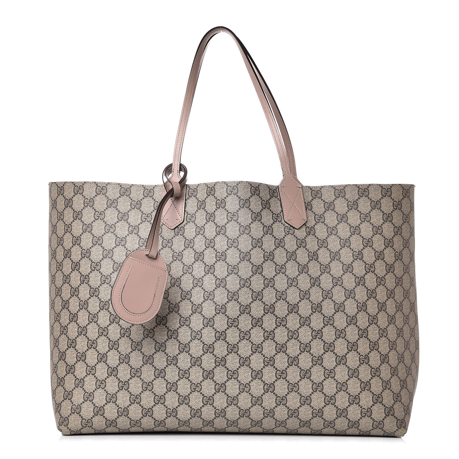 GUCCI Calfskin GG Supreme Monogram Large Reversible Tote Dark Cipria 363705