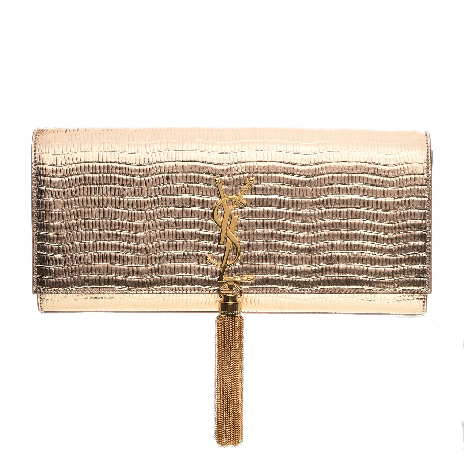 ysl gold tassel clutch