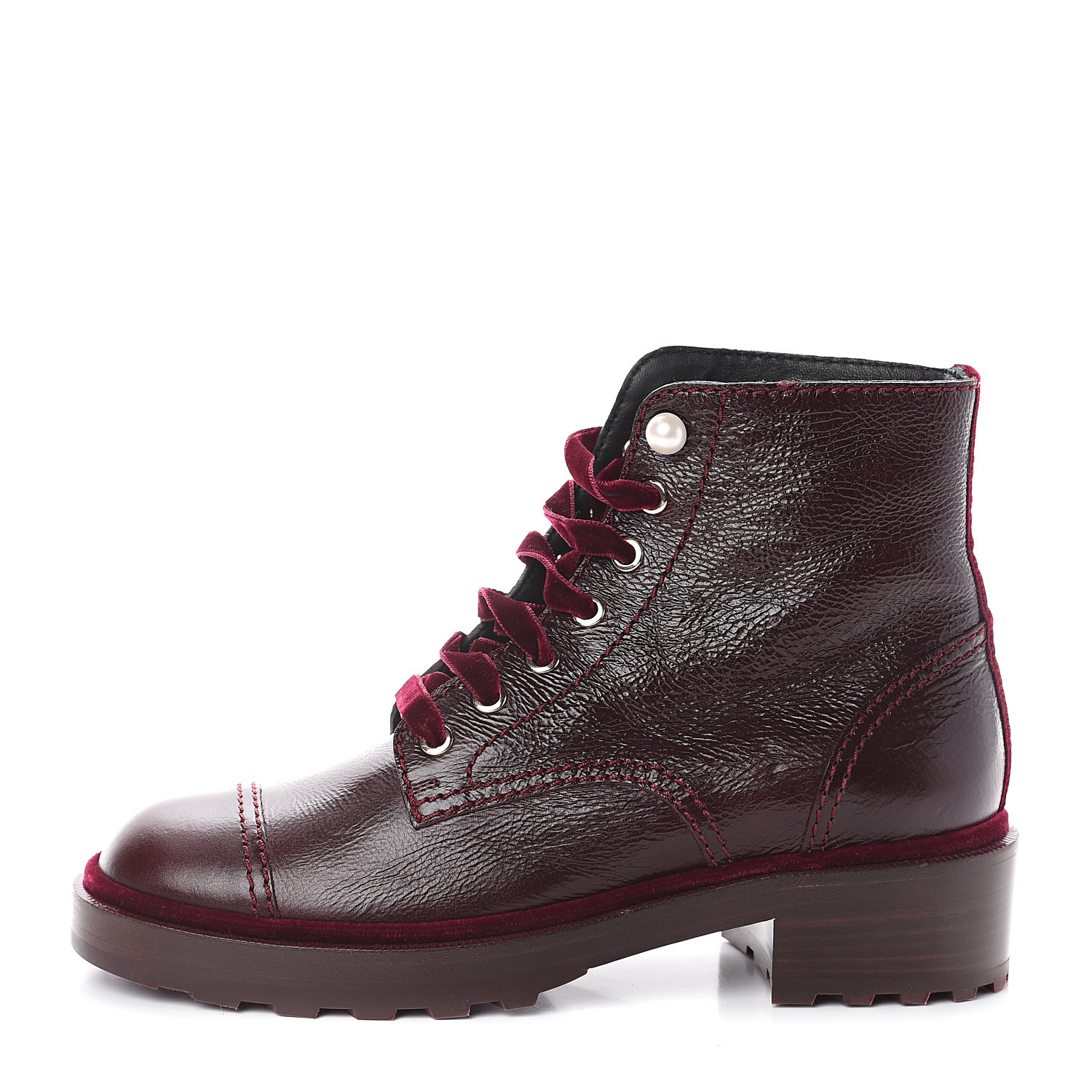 chanel burgundy boots