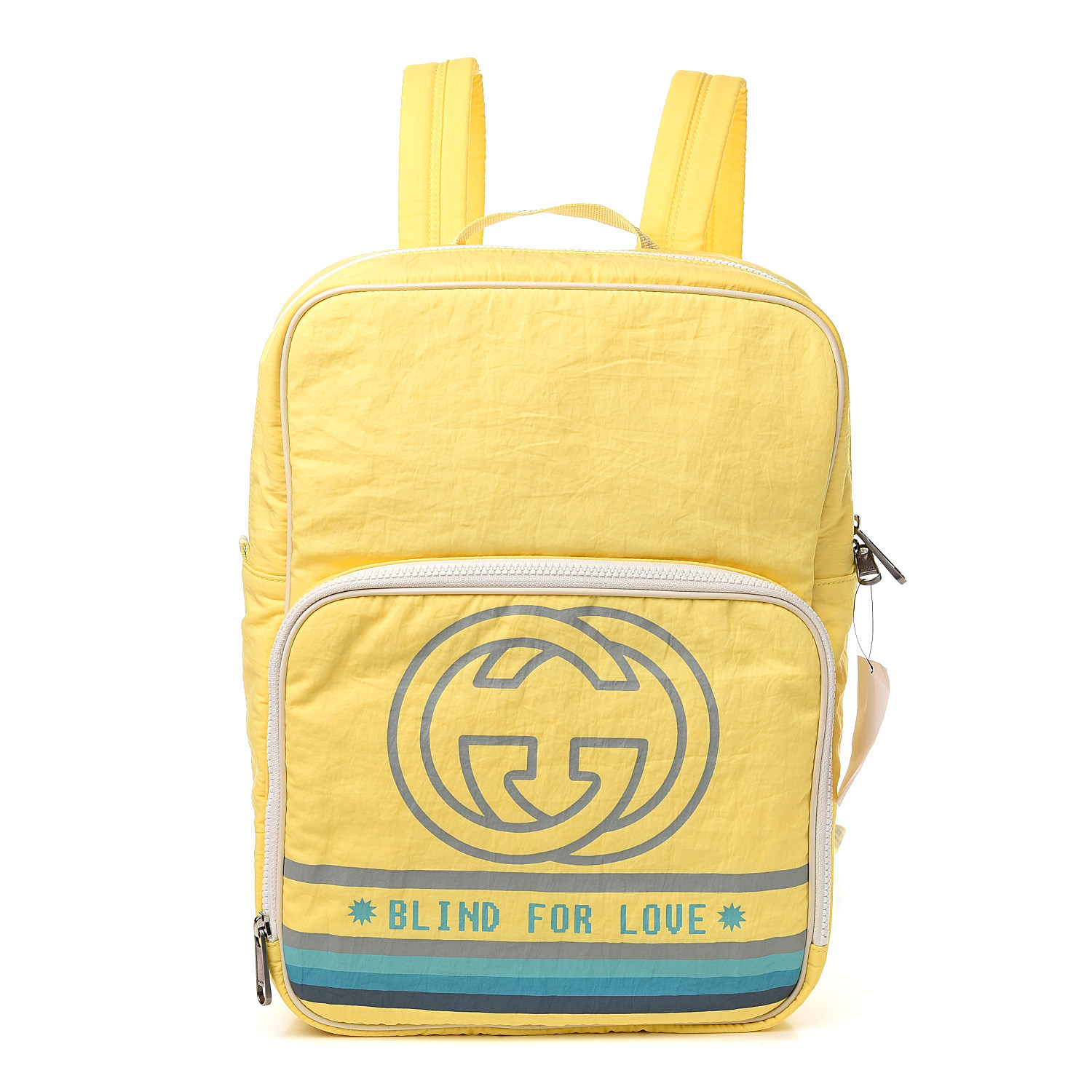 yellow and grey backpack