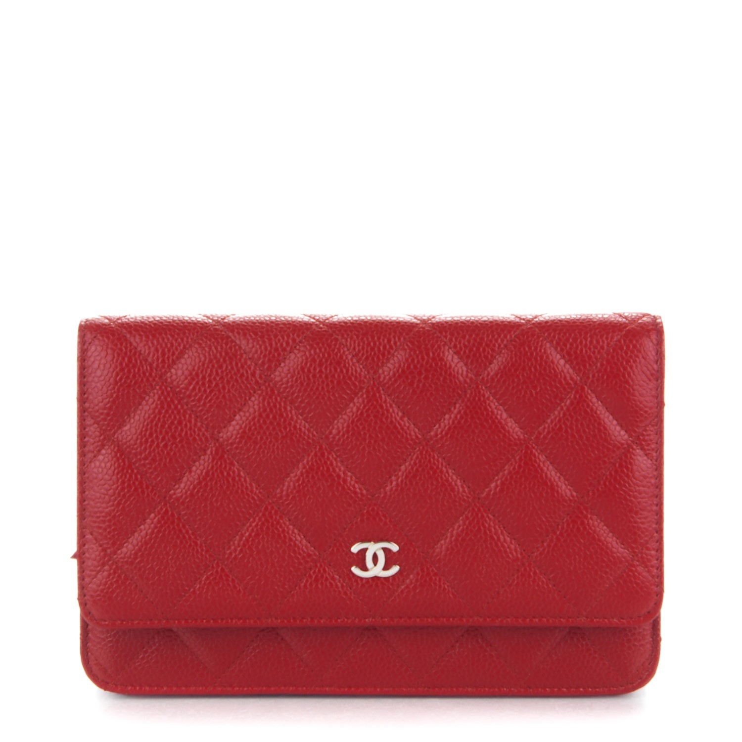 CHANEL Caviar Quilted Wallet On Chain WOC Dark Red 159128 | FASHIONPHILE