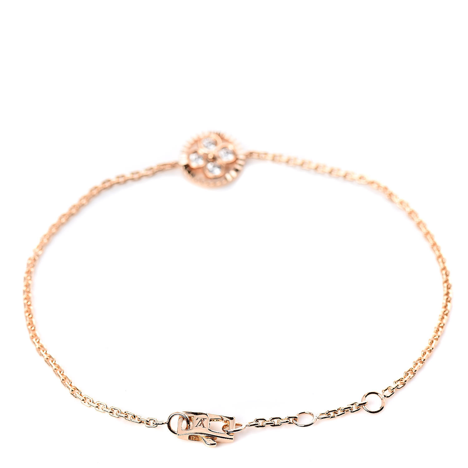 LOUIS VUITTON 18K Pink Gold Diamond Blossom BB Bracelet 492604