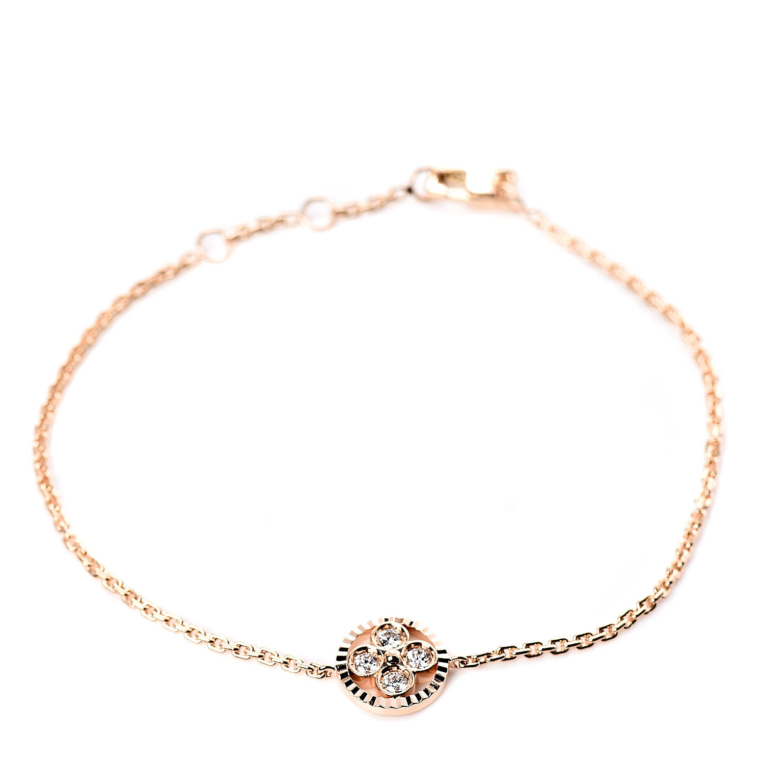 LOUIS VUITTON 18K Pink Gold Diamond Blossom BB Bracelet 492604